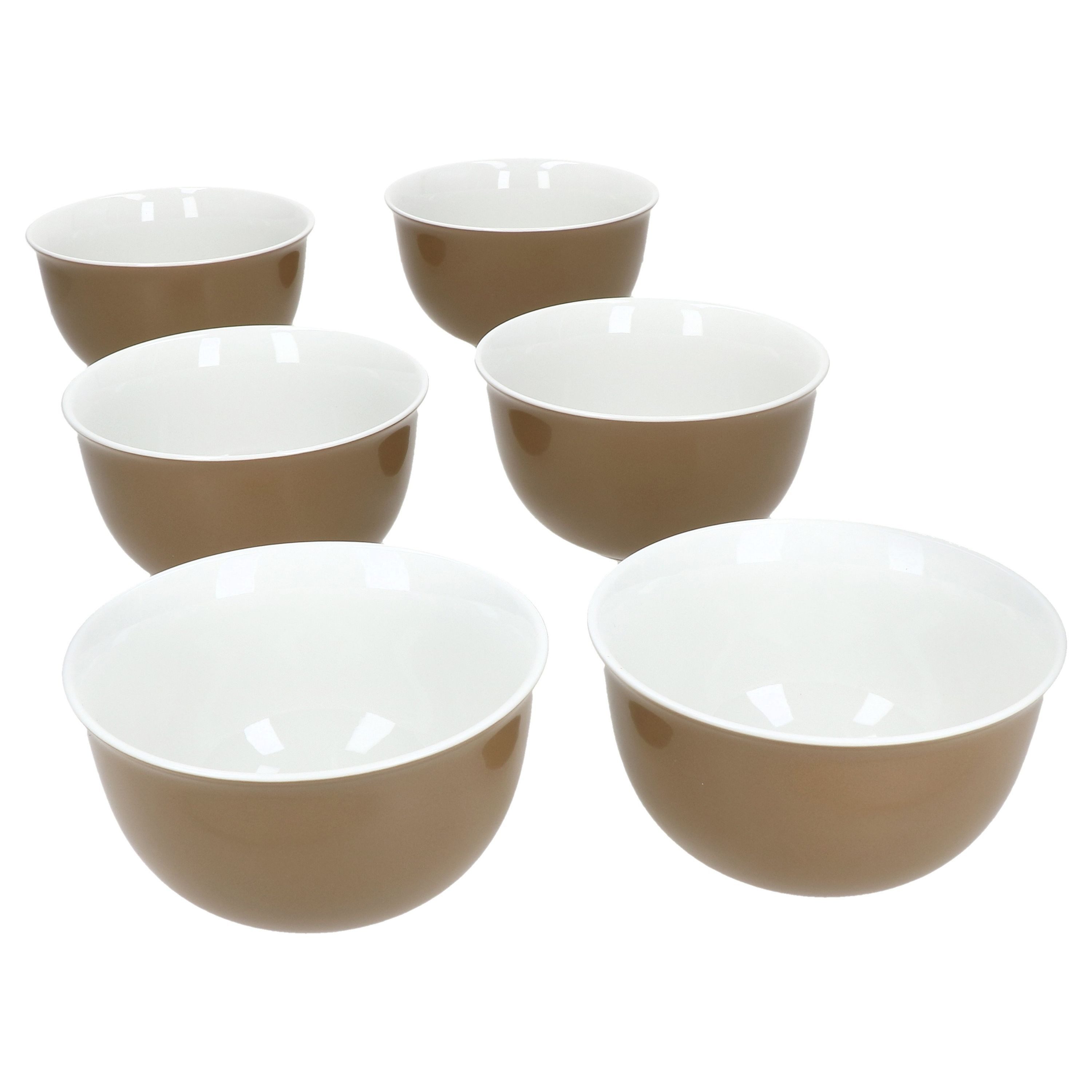 MamboCat Müslischale Ritzenhoff 6x Nougat Doppio Schale Ø14cm Porzellan Müsli Dessert Salat, Porzellan