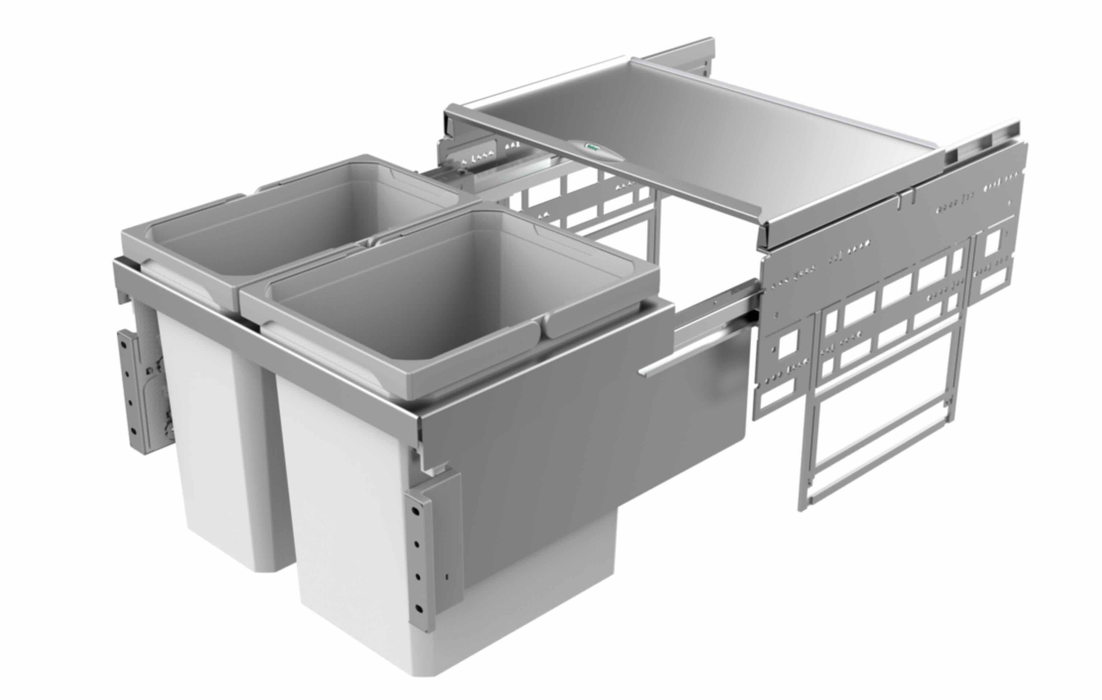 Naber Einbaumülleimer NABER Cox® Base 360 K/500-2, ohne Biodeckel, hellgrau, H 360 mm