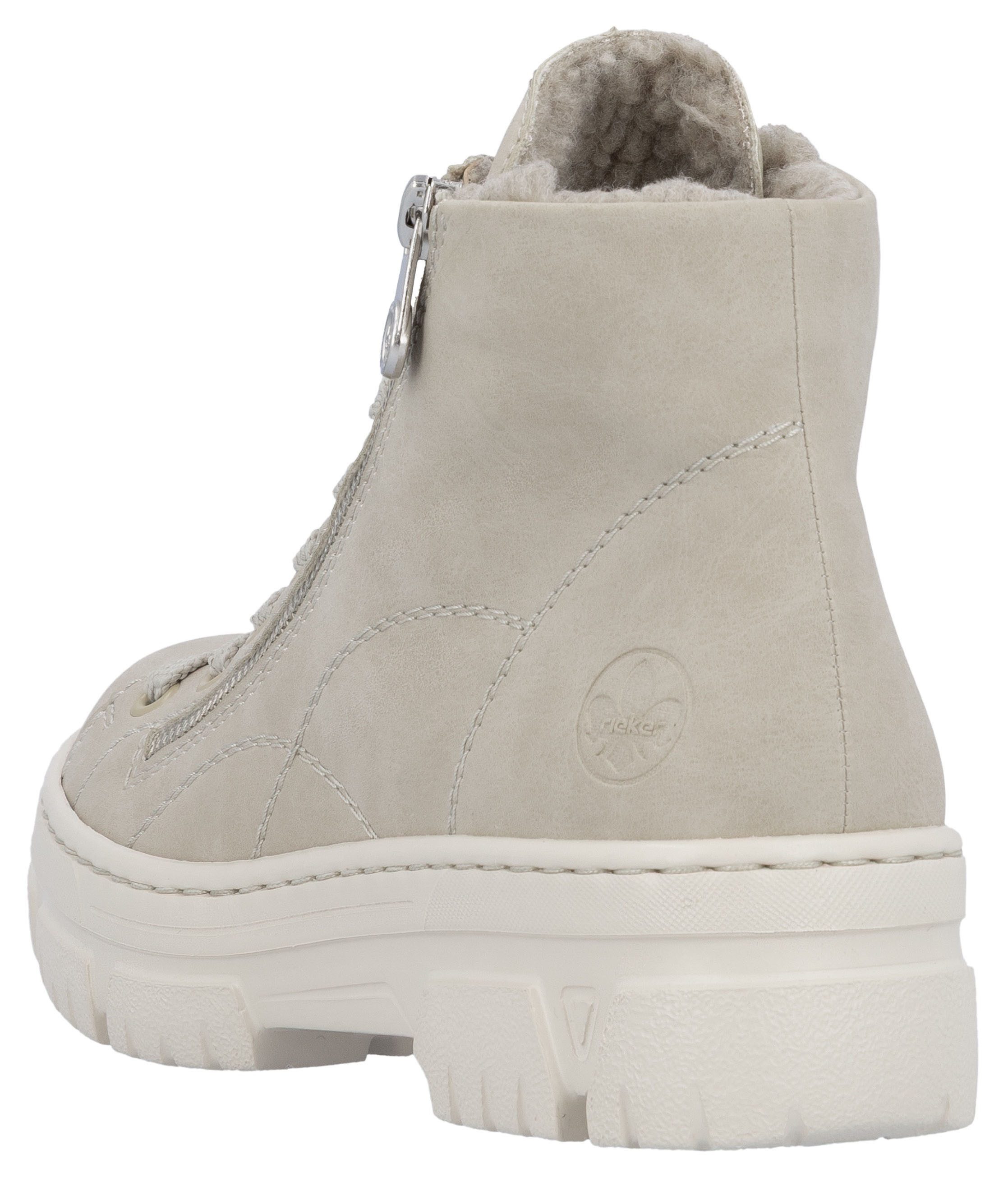 Rieker Winterboots Plateauboots, Schnürboots mit Reißverschluss an der Außenseite