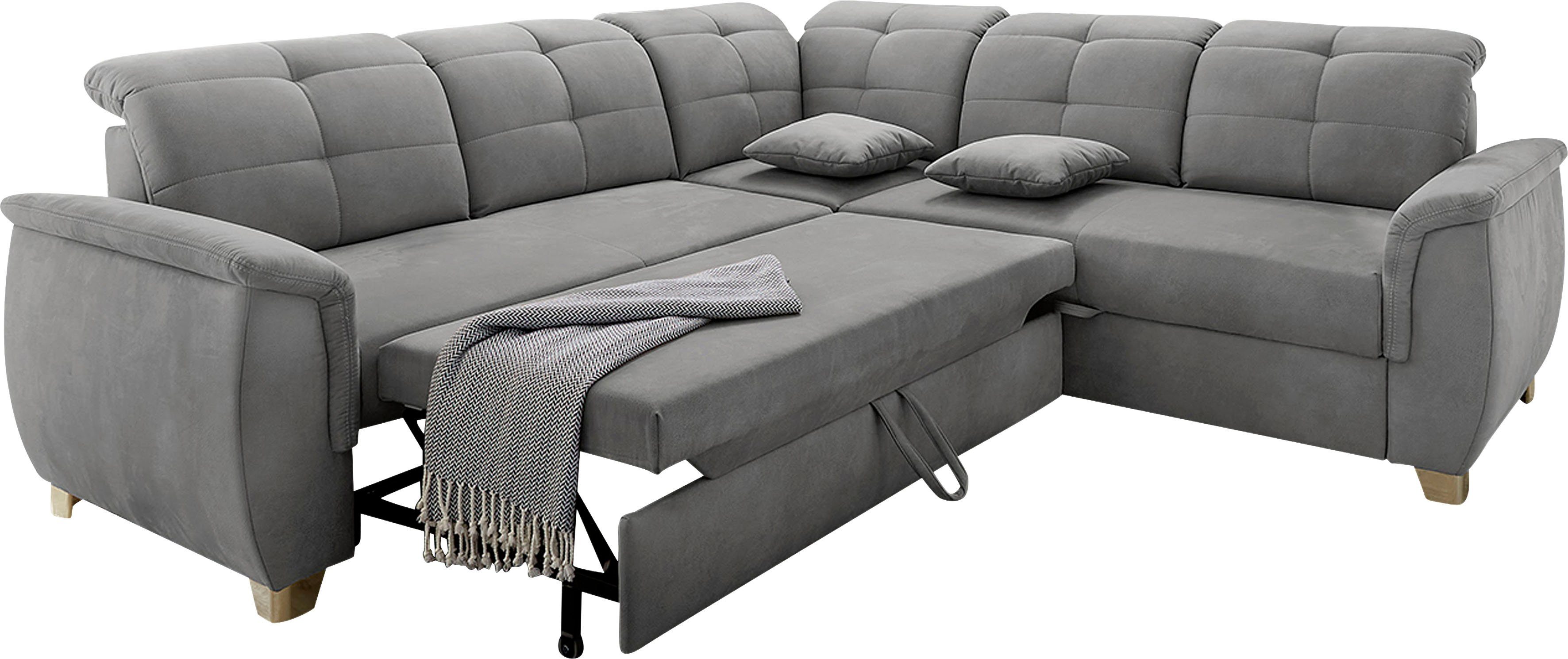 Ecksofa Udine, grau Relaxfunktion grau Jockenhöfer 6 | individuell, Kopfteilen, verstellbaren und Gästebett- Gruppe