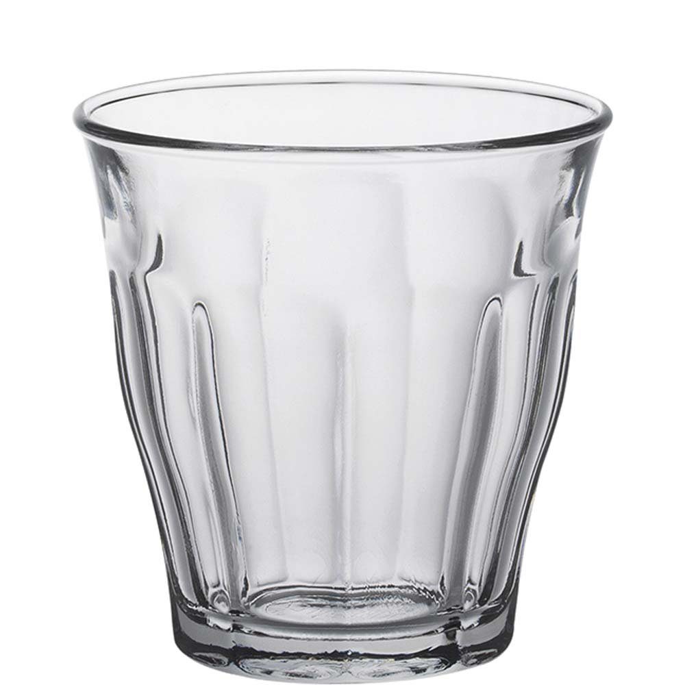 Duralex Tumbler-Glas Picardie, Glas Stück gehärtet transparent Tumbler ohne 6 Trinkglas Füllstrich Glas gehärtet, 90ml