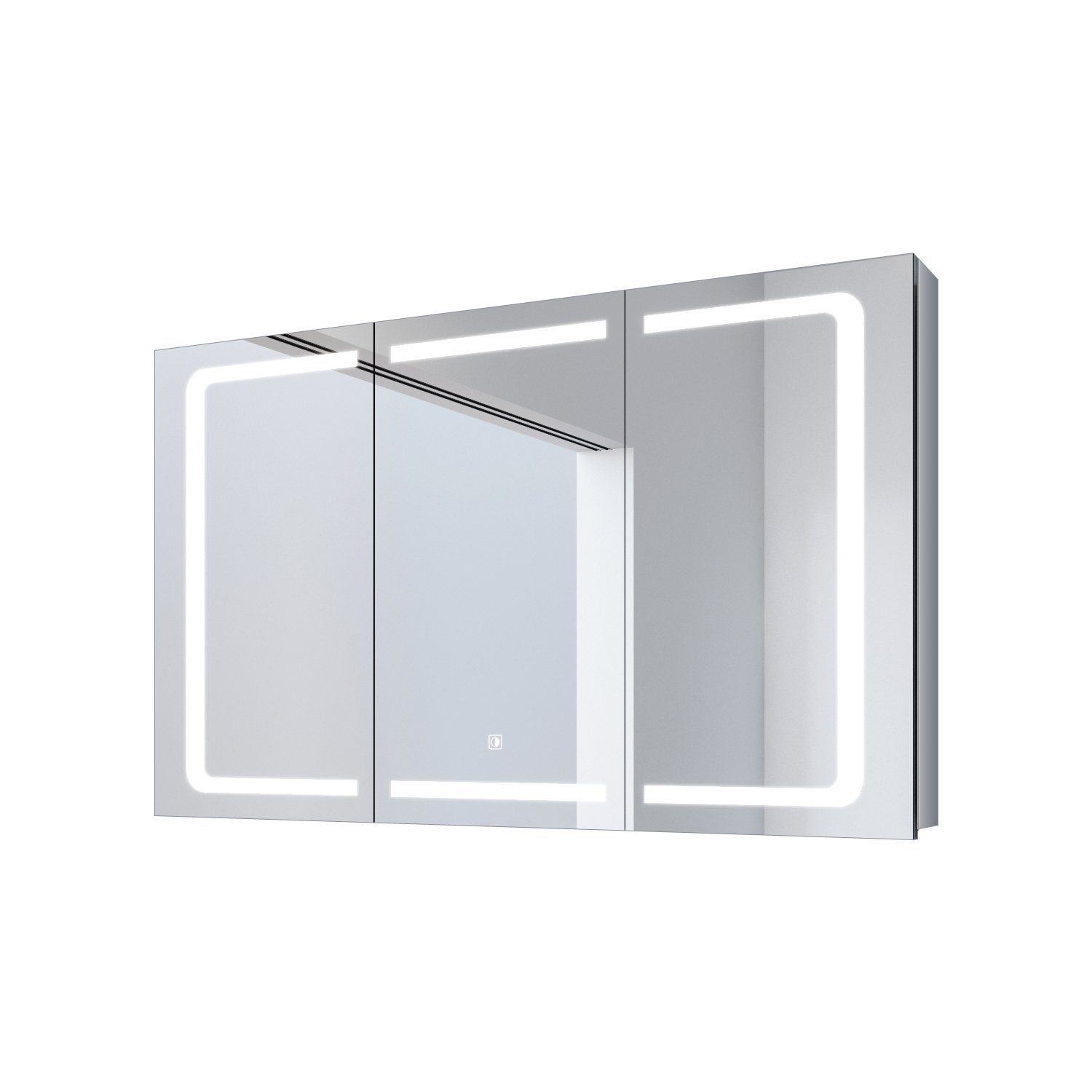 Badezimmerspiegelschrank Spiegelschrank cm Beleuchtung Steckdose Badschrank mit Spiegelschrank 105 SONNI Badspiegel, LED Edelstah, Bad