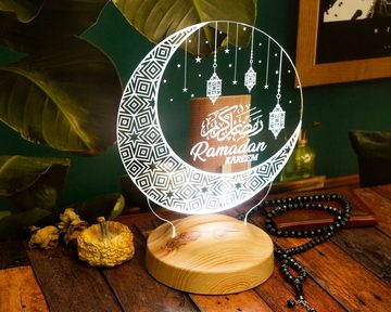 Geschenkelampe LED Nachttischlampe Ramadan Kareem Islamische Deko Geschenk für Muslimischen Freunde, Leuchte 7 Farben fest integriert, Allah Islamisches Kalligraphie, Ramadan Geschenk, Ramadan Deko