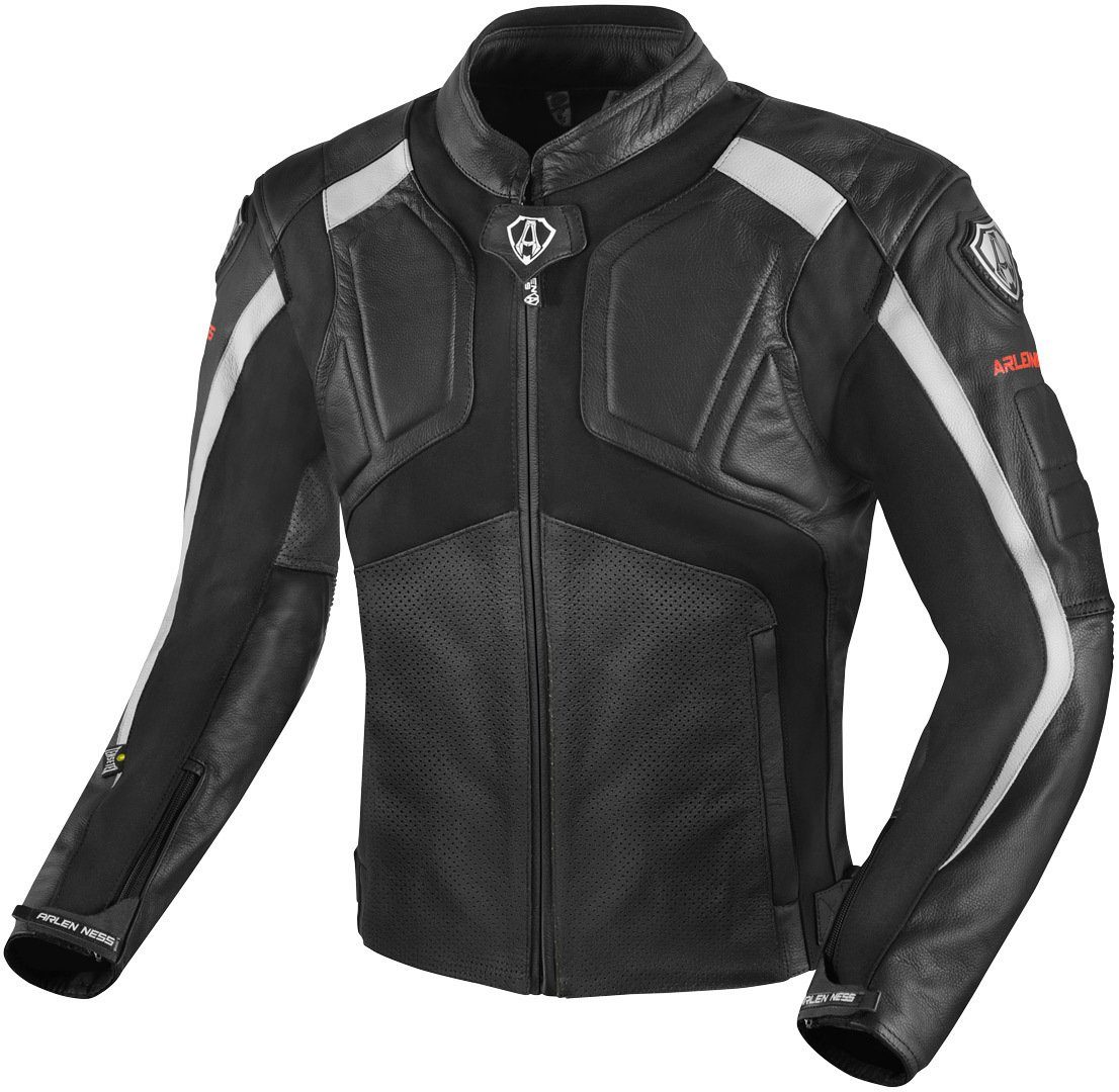 Arlen Ness Motorradjacke Sportivo Motorrad Lederjacke Black/White