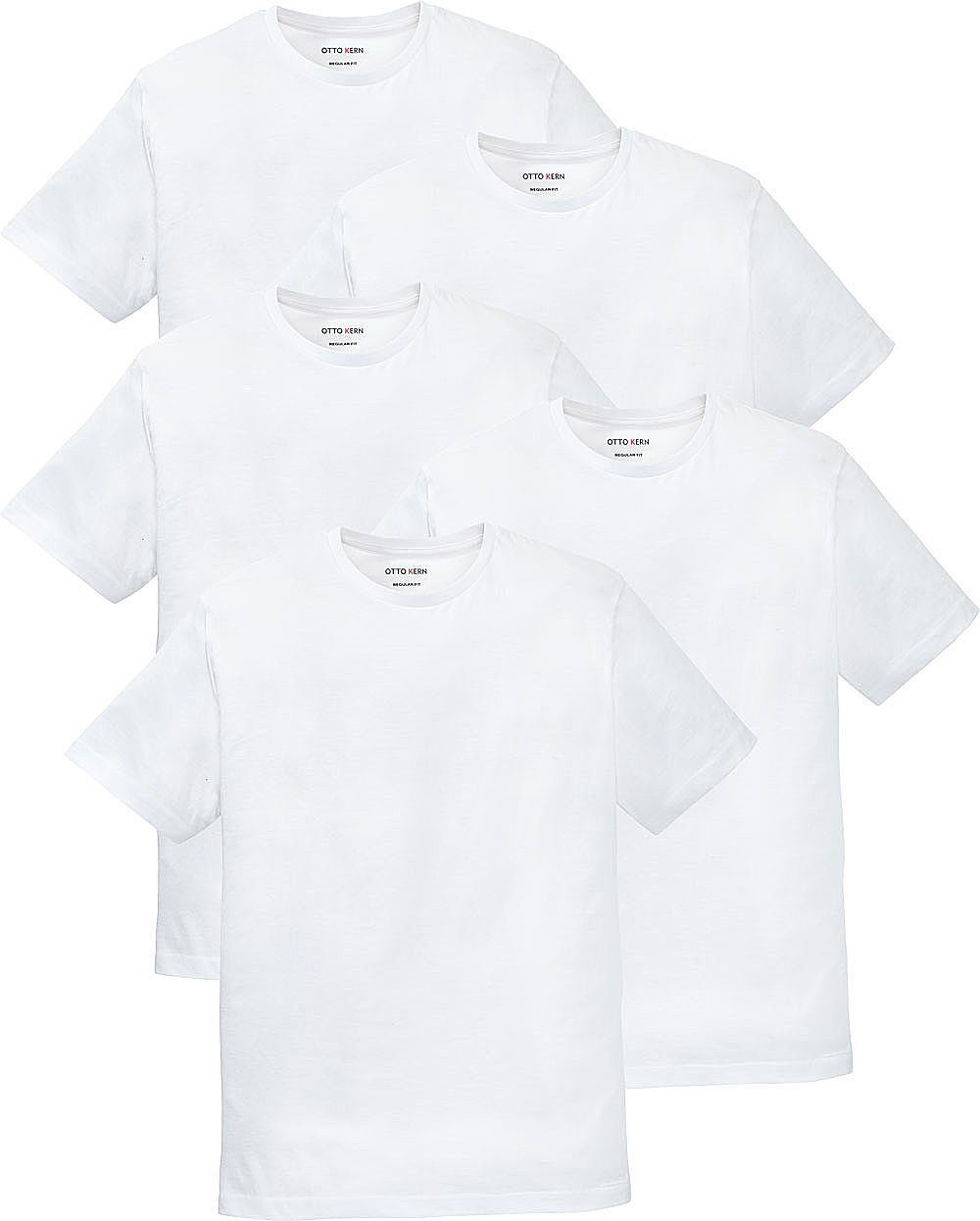 Otto Kern  Kern T-Shirt (5er-Pack) Kurzarmshirt aus hochwertiger, reiner Baumwolle weiß