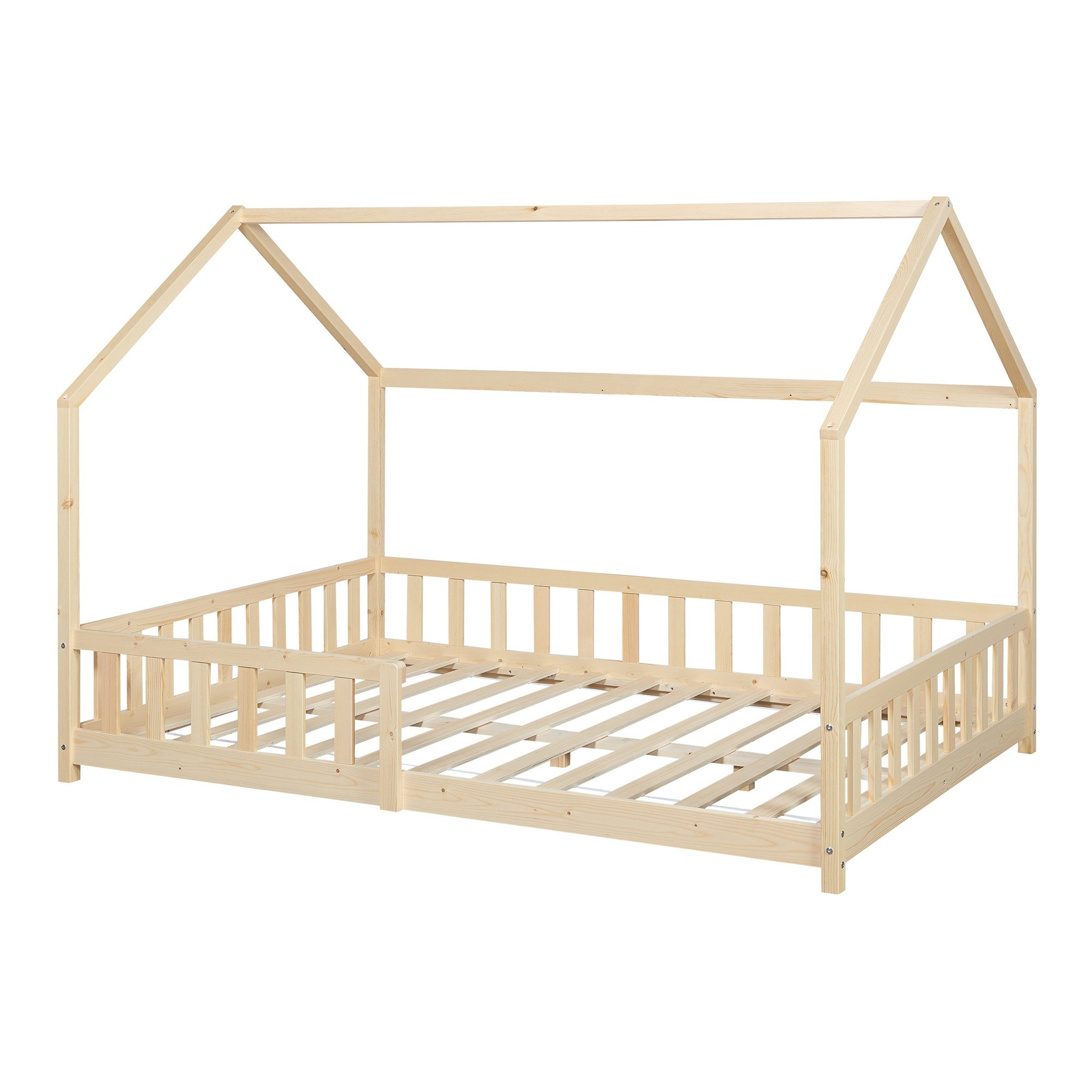 en.casa Hausbett, »Hesel« Montessori Bett Kiefernholz Holzoptik 140 x 200 cm