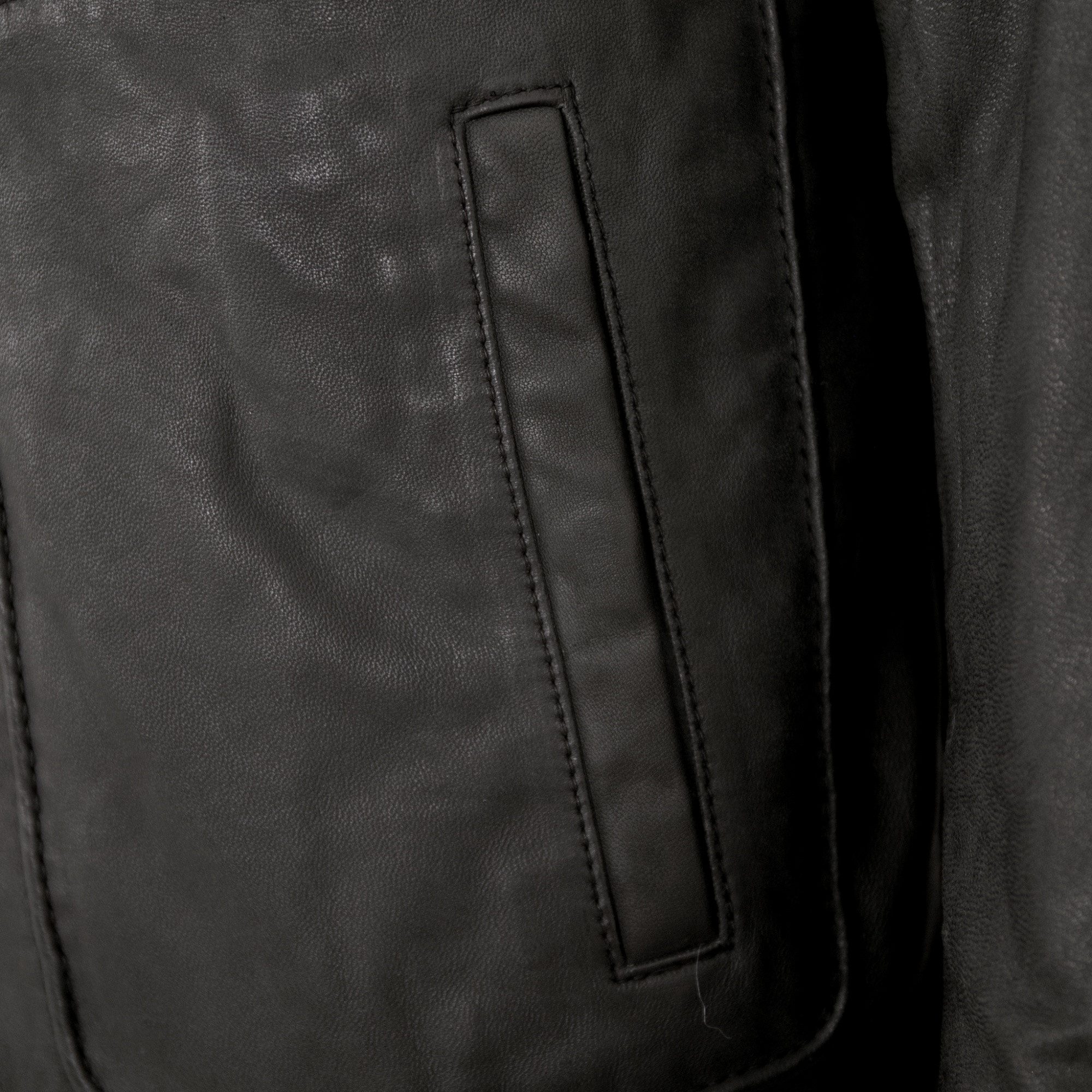 Maddox Lederjacke Laslo Maddox - Herren Lederjacke Fliegerjacke Lammnubuk schwarz