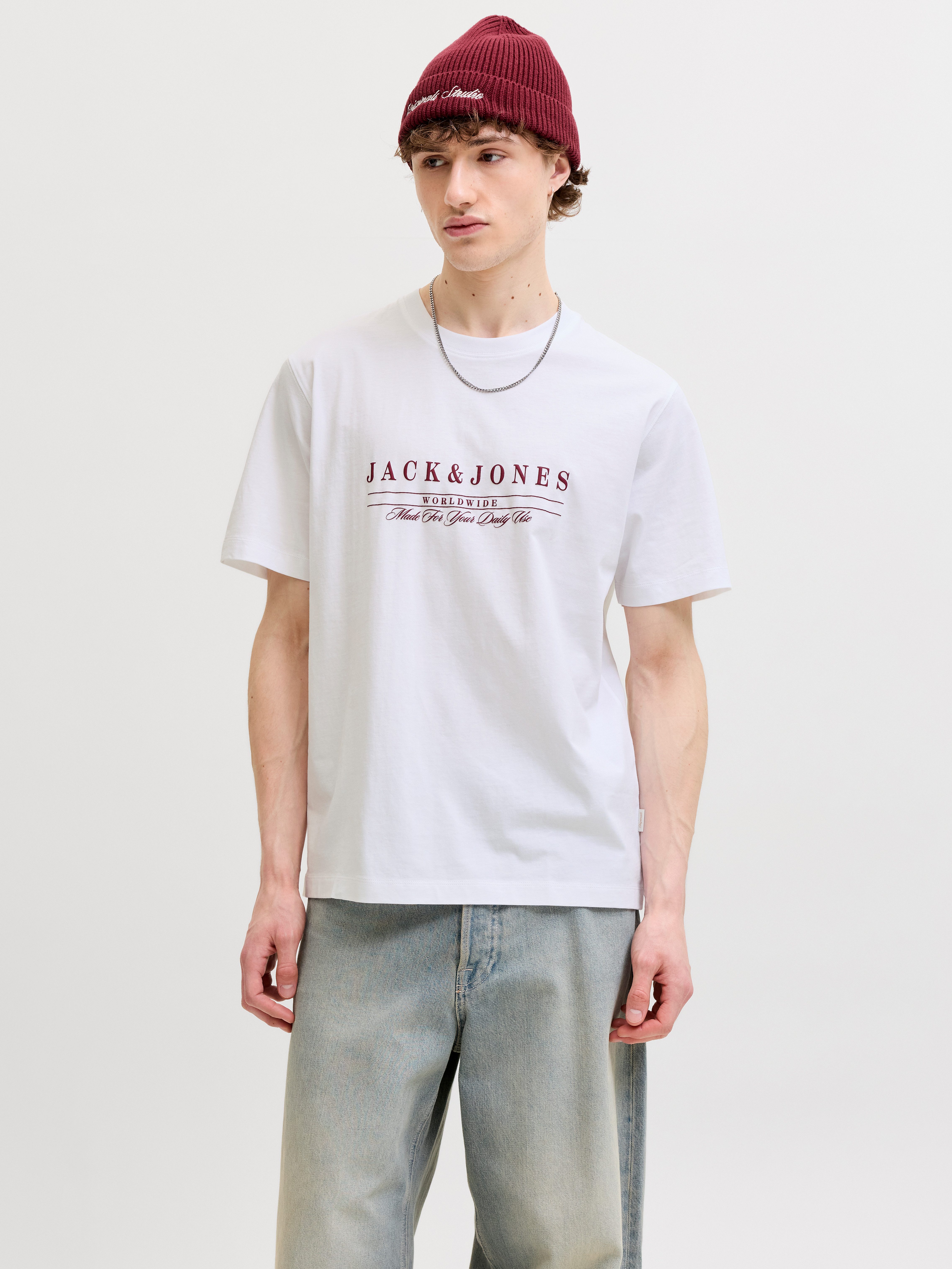 Jack & Jones T-Shirt JORSAVONA BRANDING TEE SS CN STYD SS26 Baumwolle, relaxed fit