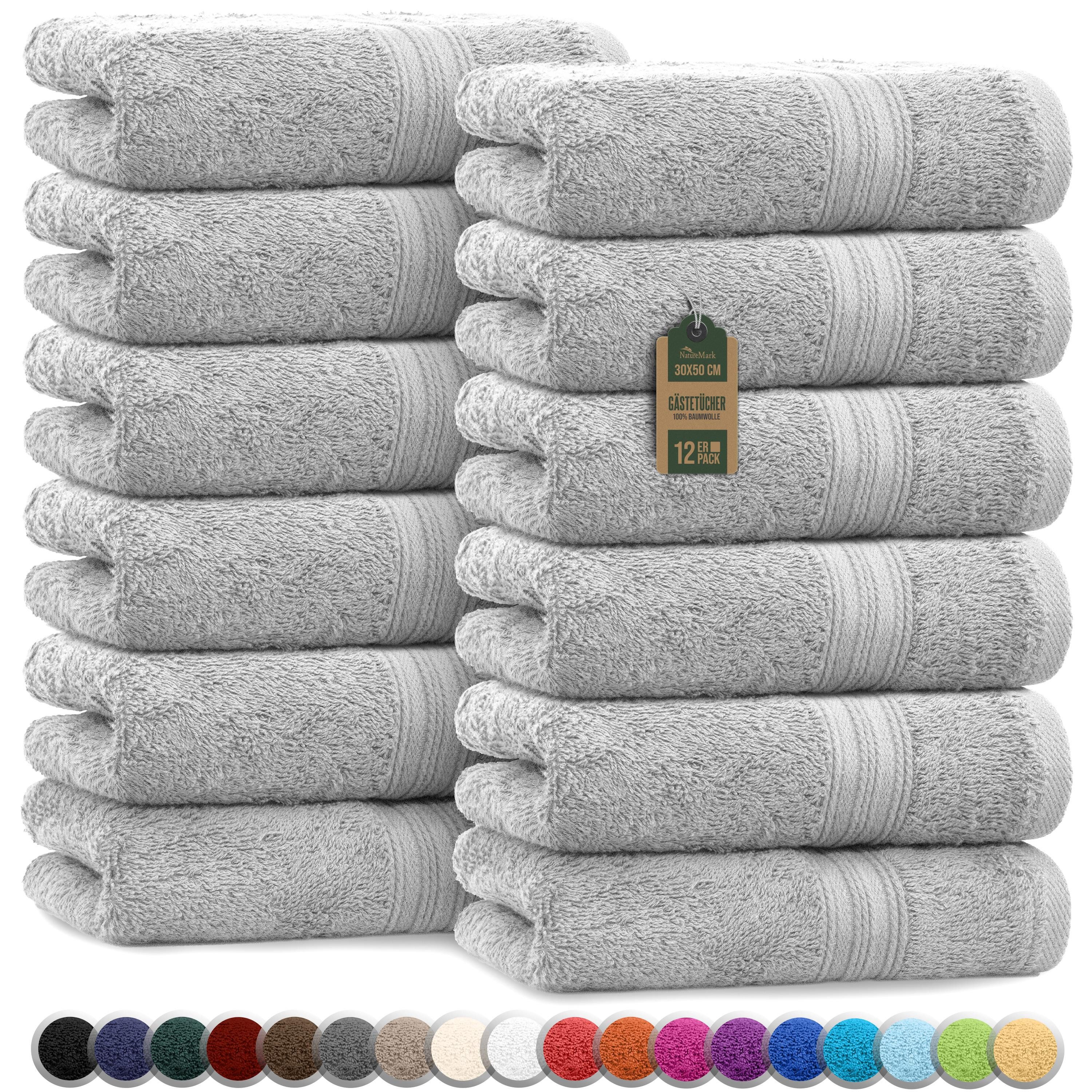 NatureMark Gästehandtuch Gästetuch 500gsm, 100% Baumwolle (12-St), Gästehan günstig online kaufen