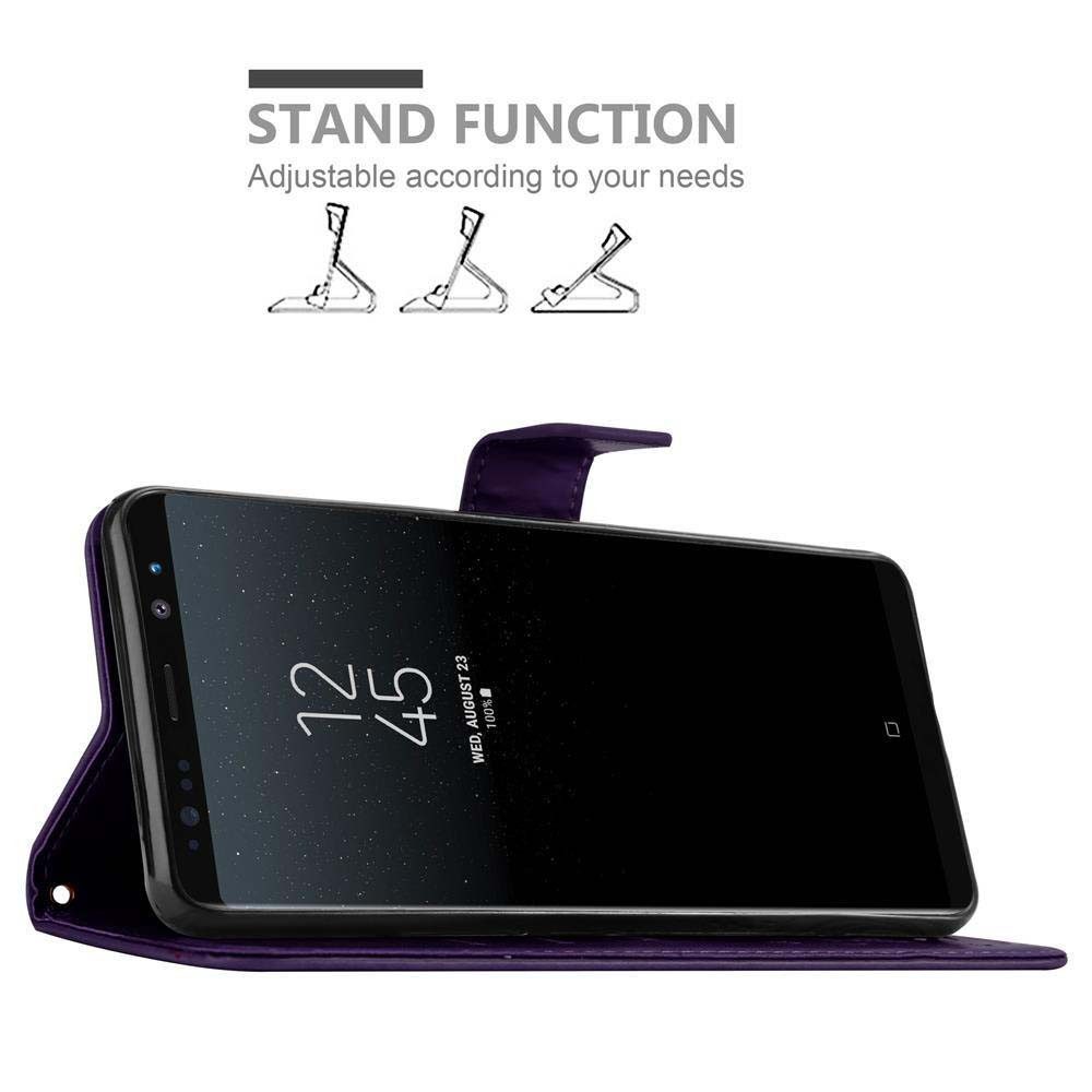 Cadorabo Handyhülle für Samsung Galaxy NOTE 8 Hülle Samsung Galaxy NOTE 8, Hülle Schutzhülle Blumen Flower mit Standfunktion Kartenfach Magnet
