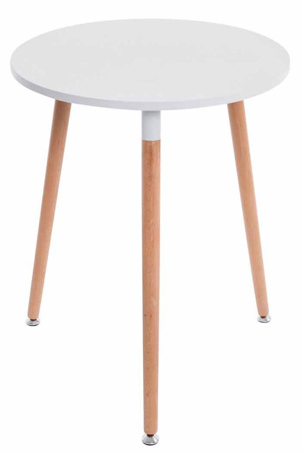 3 Holzbeinen Retro-Design Esstisch Amalie, mit Küchentisch CLP weiß