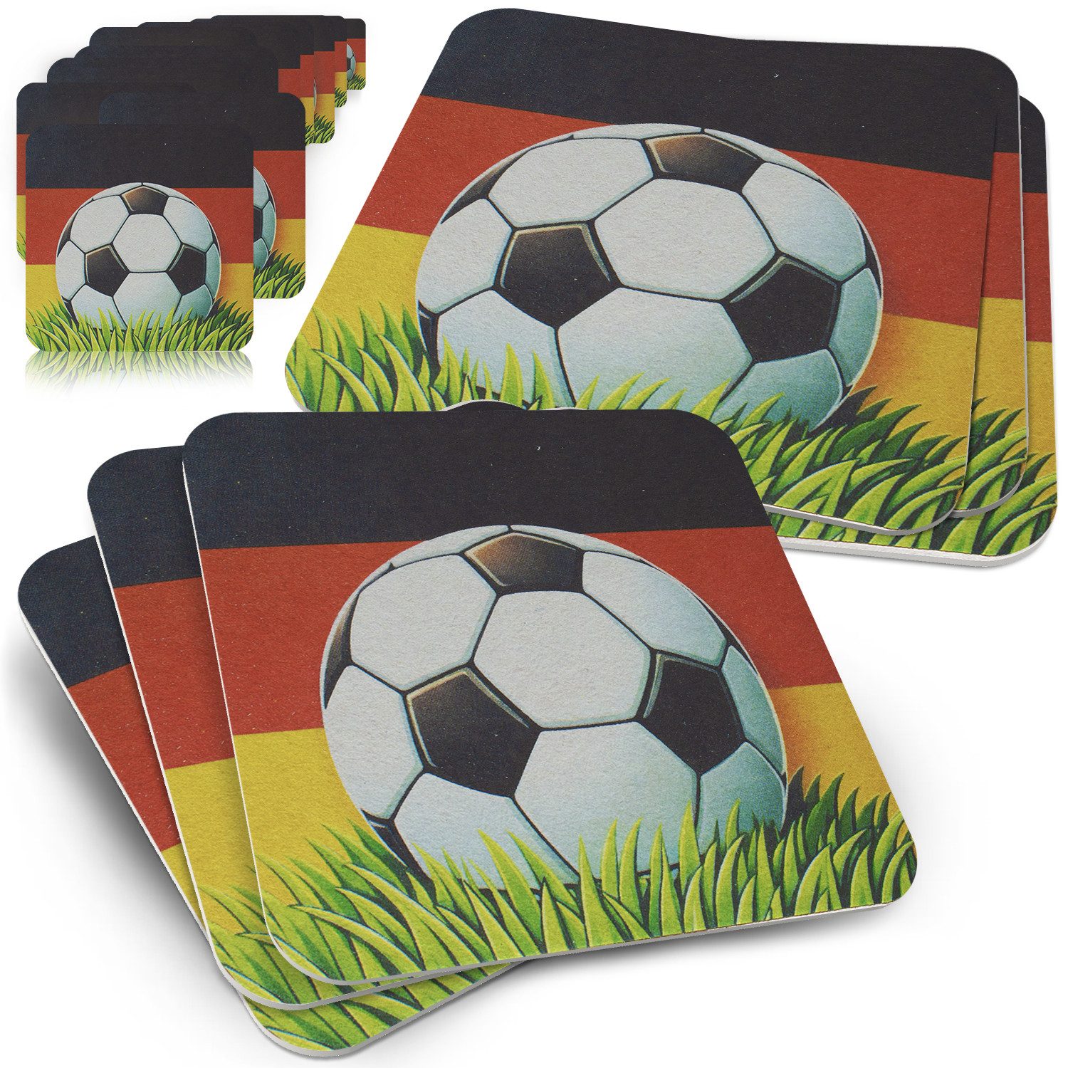 Funke & Brand Bierdeckel Fussball Deutschland - Tisch-Deko für die EM - Tischdeko Fußball