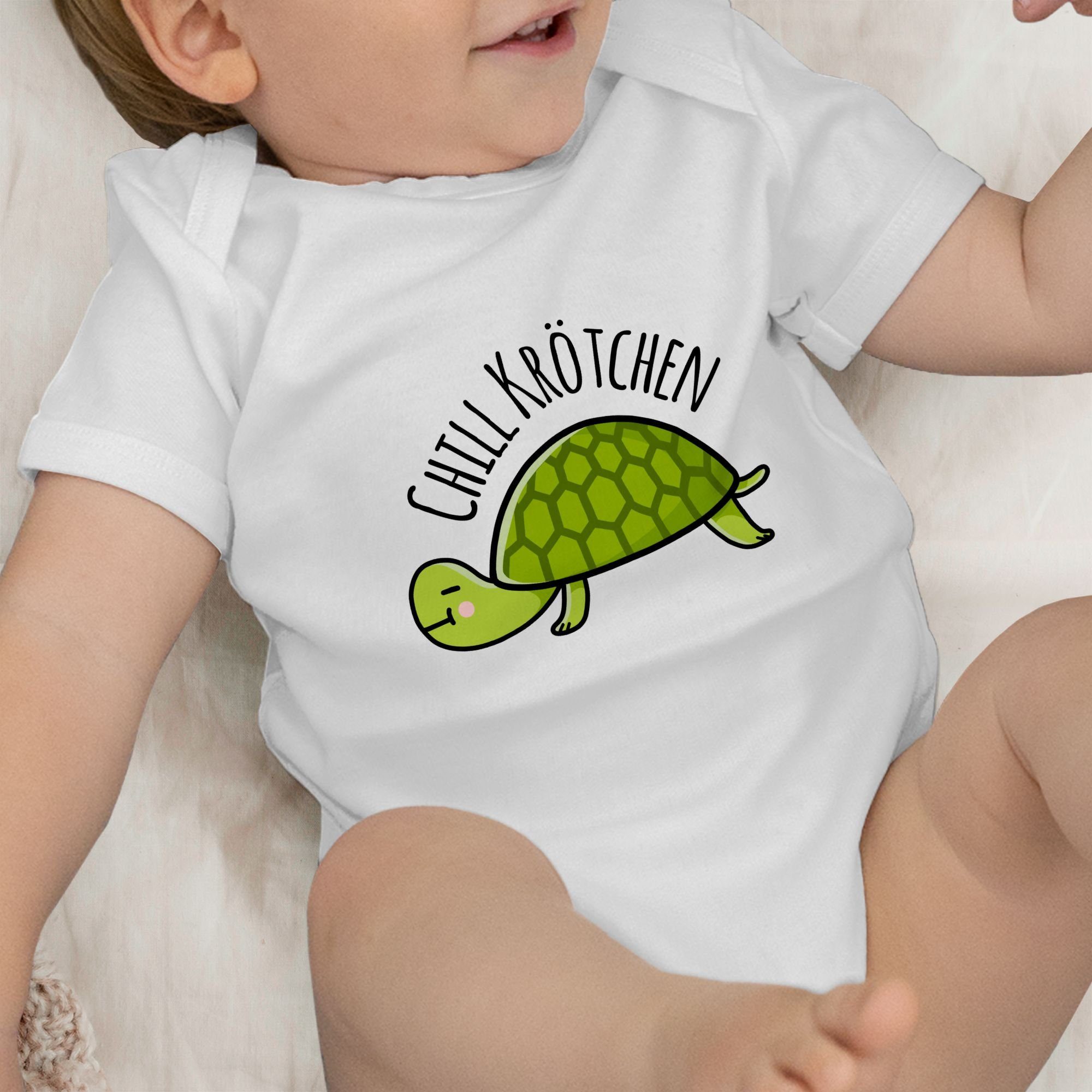 Krötchen Schildkröte Animal 1 Weiß Chill Shirtracer Shirtbody Print Tiermotiv Baby