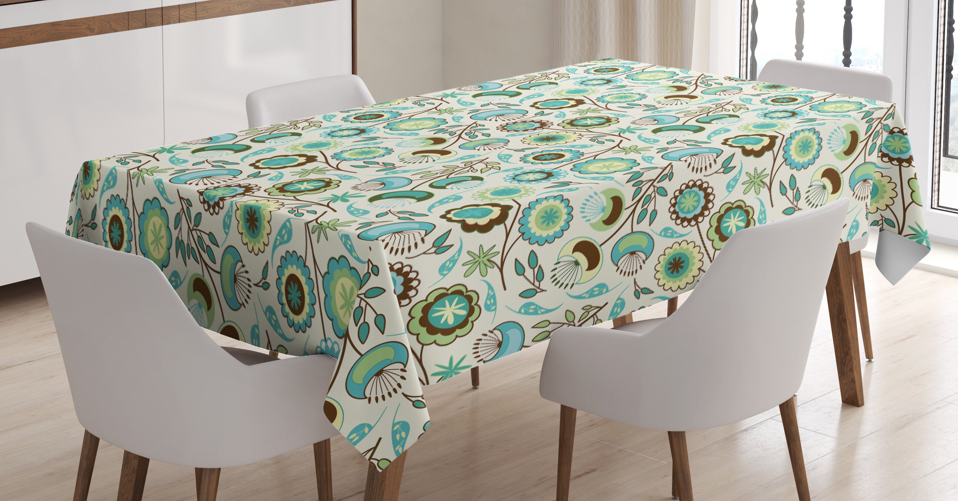 Abakuhaus Tischdecke Für Natur Farbfest Pastel Klare Farben, den geeignet Bereich Außen Waschbar Floral