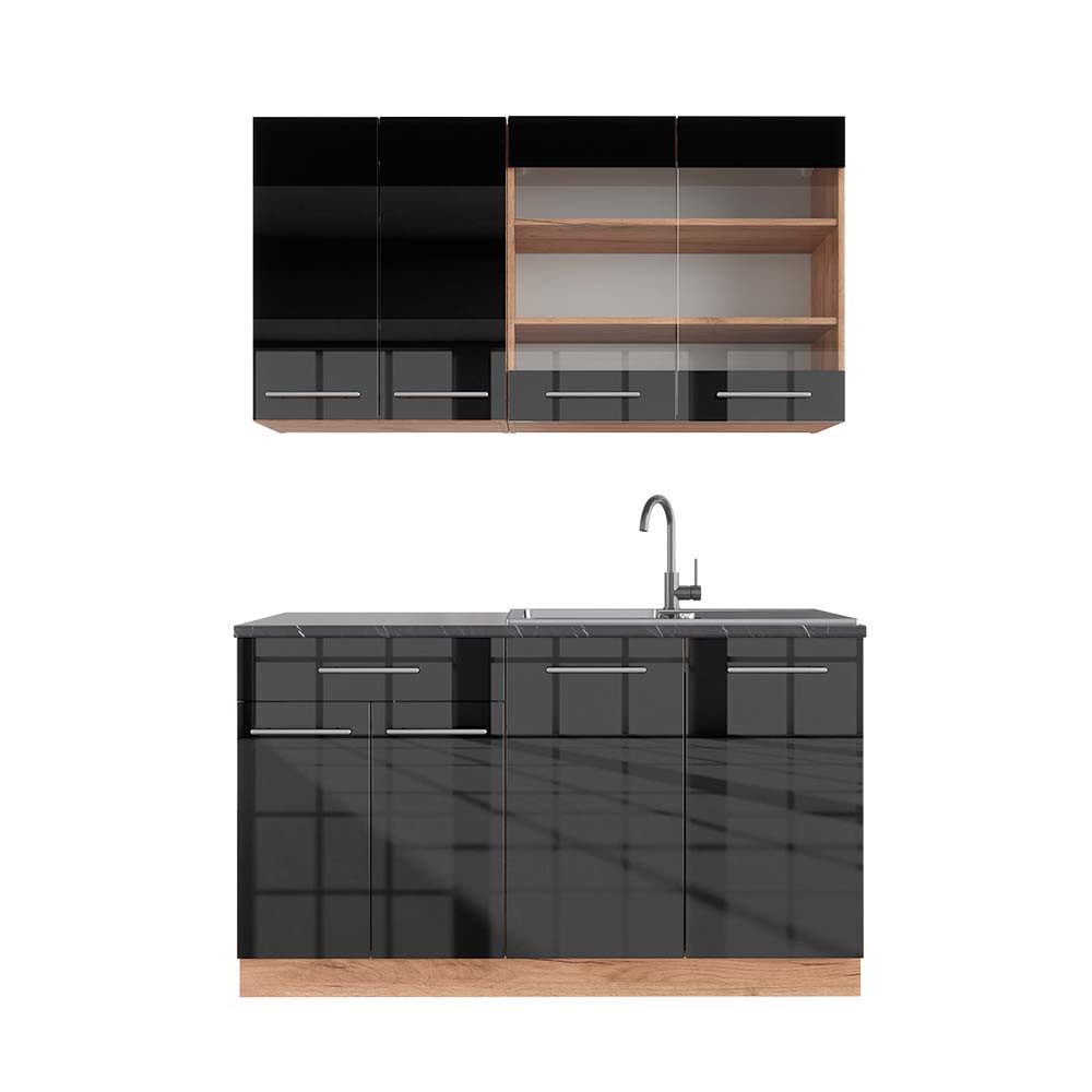 Vicco Küchenzeile R-Line, Weiß Landhaus/Anthrazit, 300 günstig online kaufen
