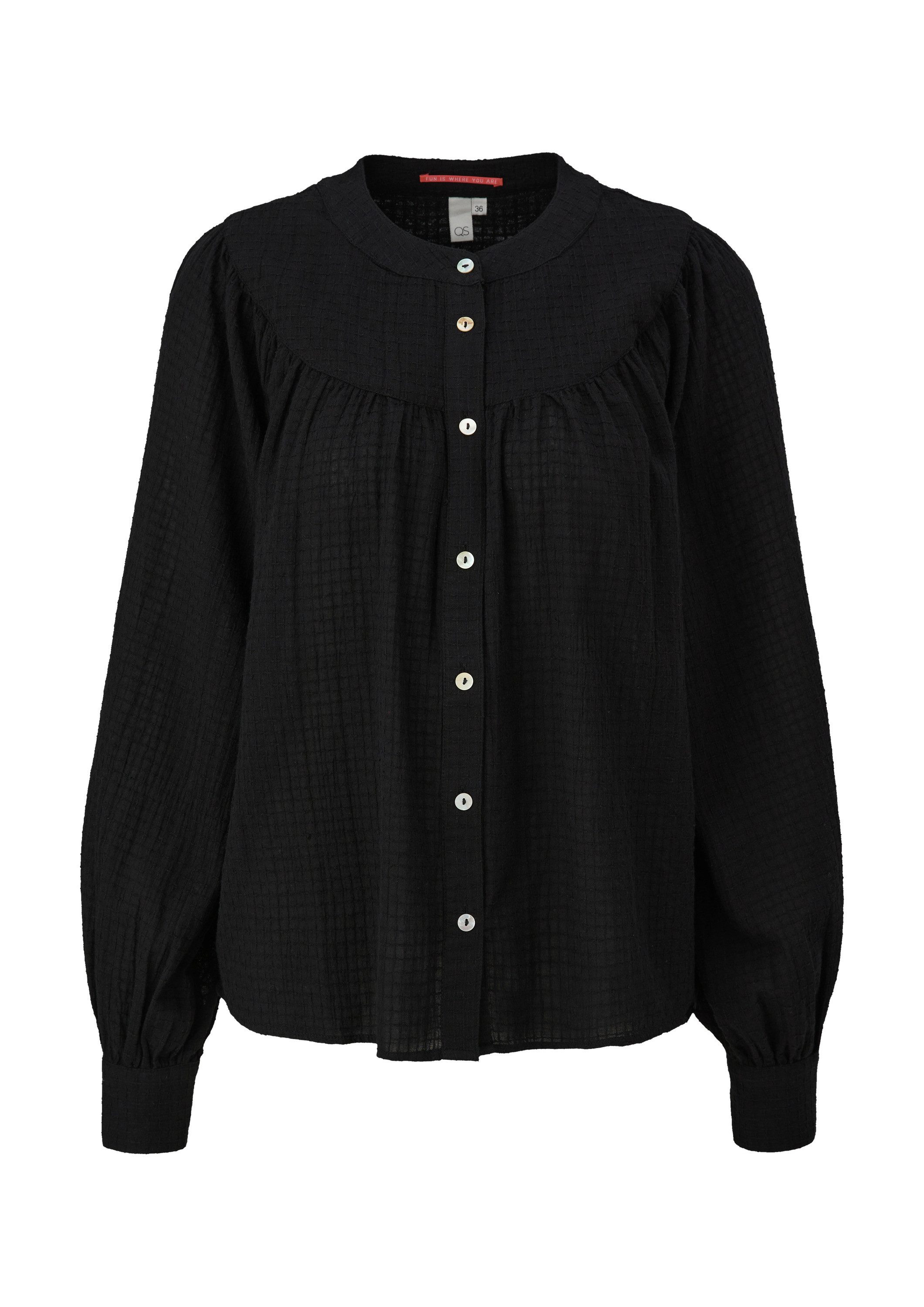 QS Langarmbluse Bluse Bluse mit Dobby-Struktur günstig online kaufen
