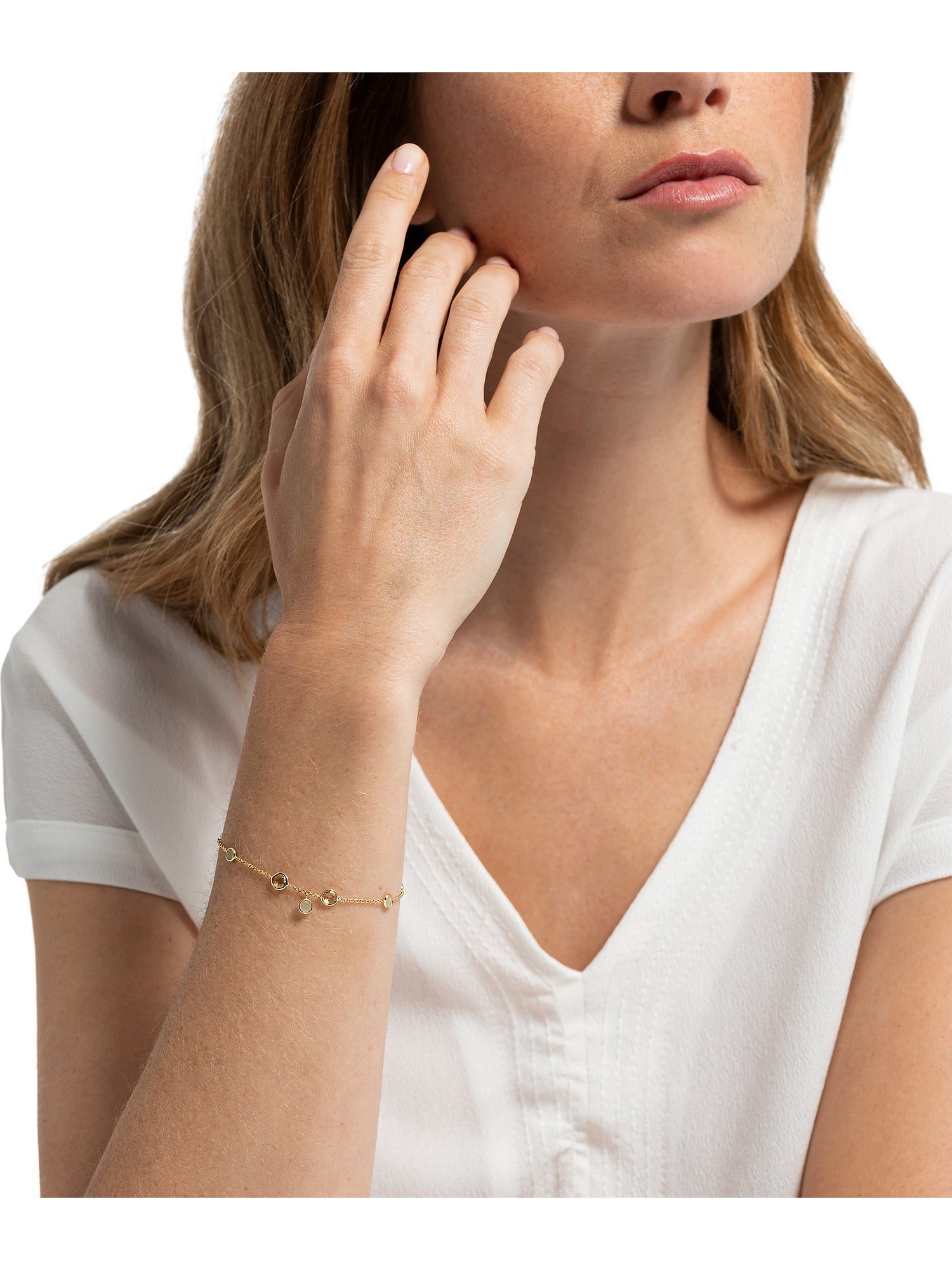 CHRIST Goldarmband CHRIST Damen-Armband 375er Gelbgold 4 Farbstein, modern