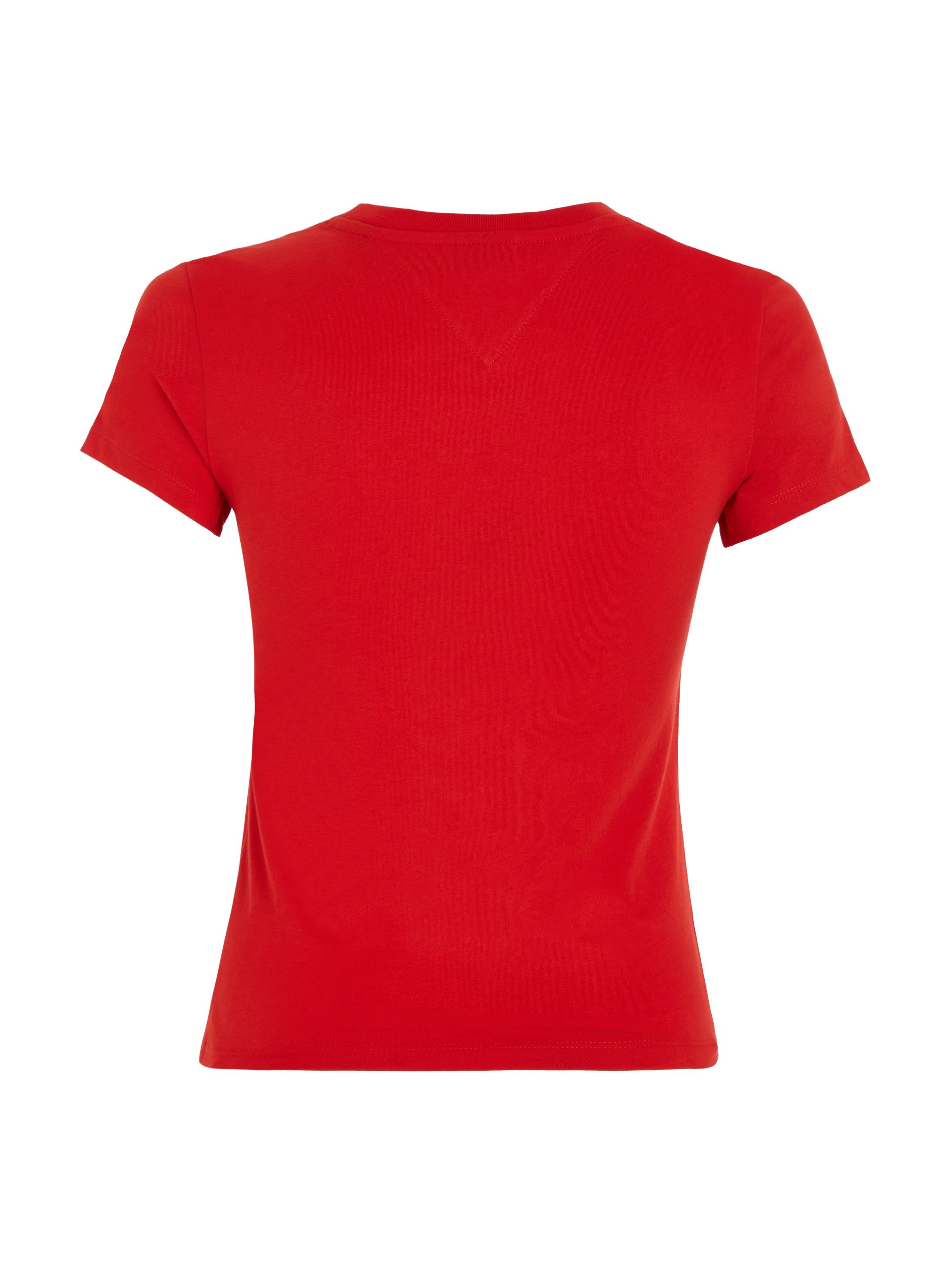 Tommy T-Shirt SLIM LINEAR Jeans Deep_Crimson SS Curve EXT TJW TEE