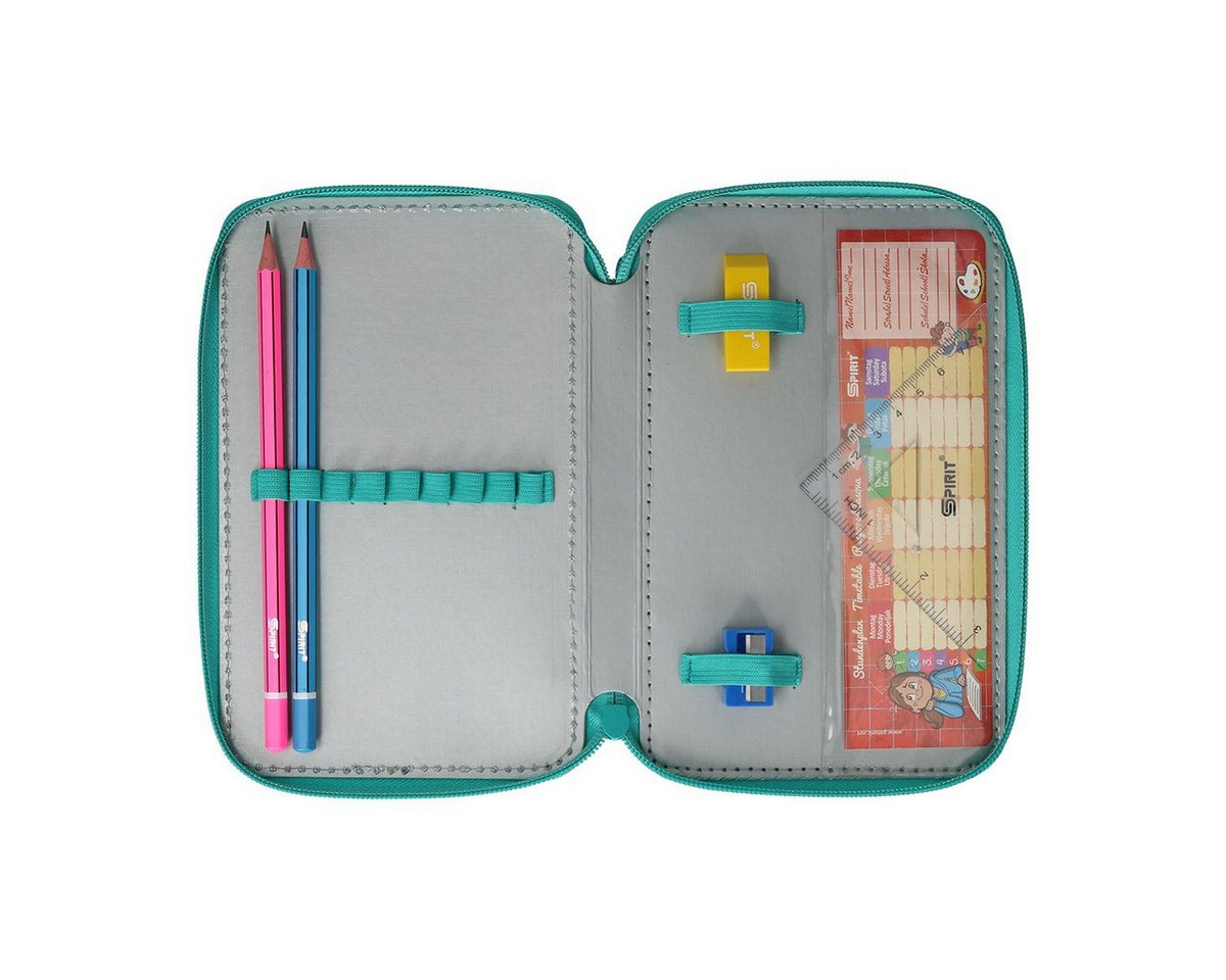 Thumbnail - Spirit Federmäppchen SPIRIT Schüler Etui 28 teilig 3-Zipper Mäppchen RACCON Waschbär