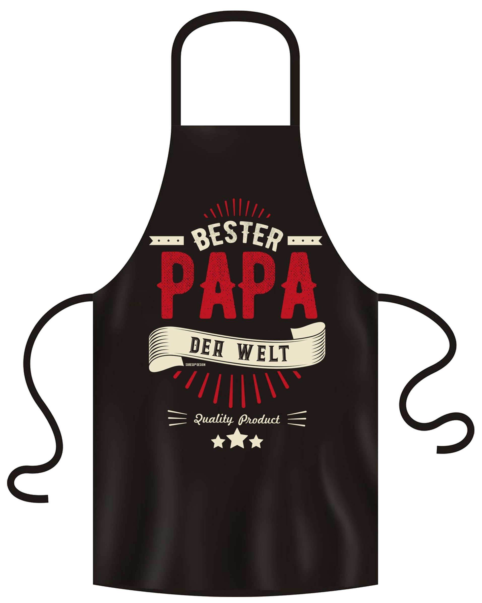 Soreso Grillschürze für Papa mit Grill-Chef Cap Grill Chef Papa Geschenke zum Vatertag Geburtstag Geschenkideen 