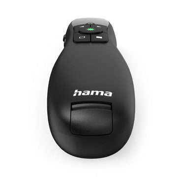 Hama Presenter Fernbedienung mit Laserpointer, für Bildschirme, Power Point Presenter (1-in-1, Grüner Laser, USB-A Empfänger, PC)