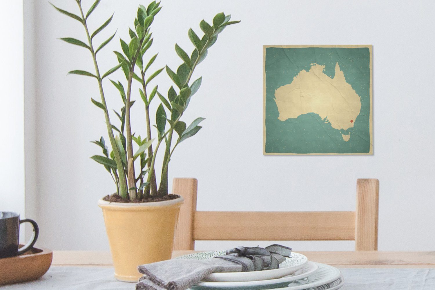 Wohnzimmer Illustration für von Bilder OneMillionCanvasses® Canberra, St), Karte Leinwandbild Schlafzimmer und einer Eine (1 Leinwand Australien