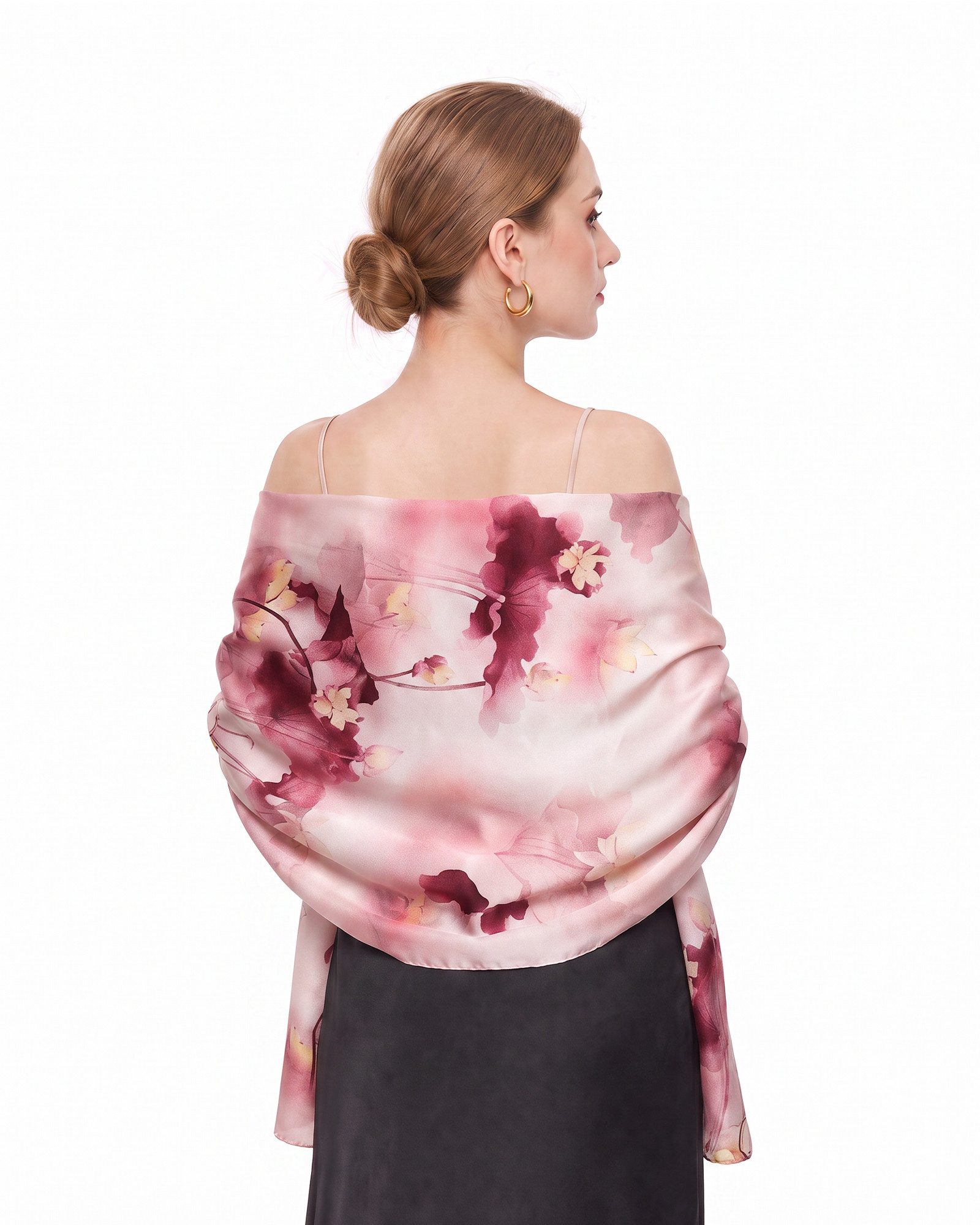 STORY OF SHANGHAI Seidenschal Damen 100% Seide, leichter weicher Satin, 55 × 175 cm, (1-St), leichter weicher Damenschal aus Satin