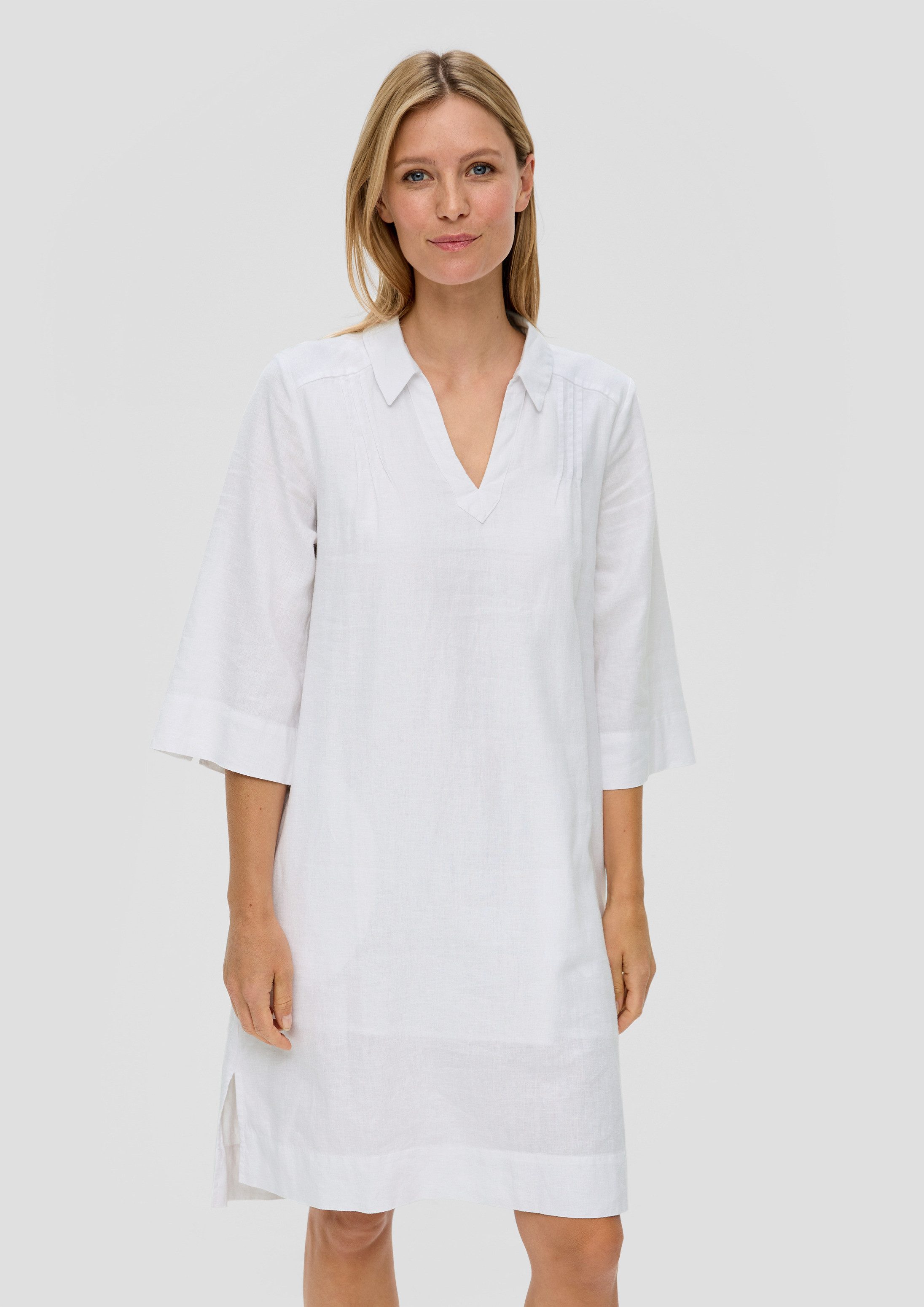 s.Oliver Midikleid Kleid Relaxed Fit-Kleid aus Leinenmix