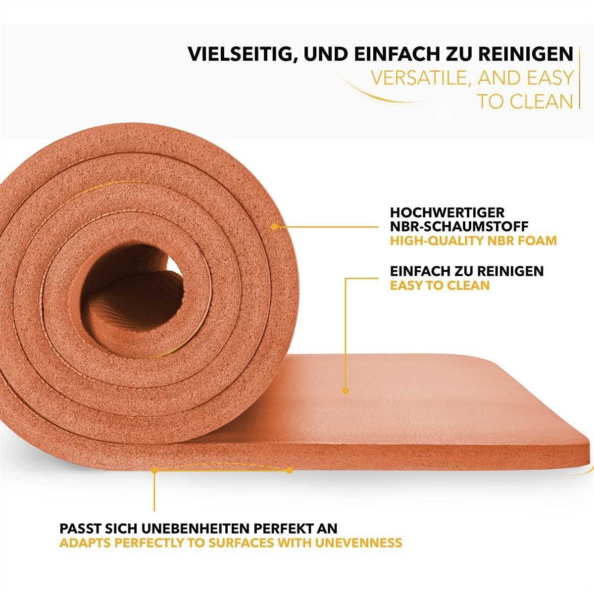 TRESKO Gymnastikmatte rutschfest mit Tragegurt Sportmatte gepolstert, Yogamatte Gymnastikmatte Dick Fitnessmatte