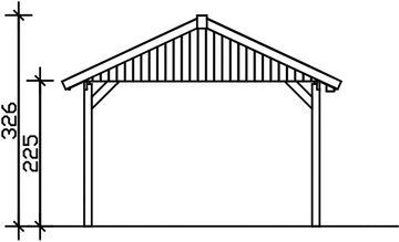 Skanholz Einzelcarport Wallgau, BxT: 430x500 cm, 215 cm Einfahrtshöhe, 430x500cm, mit Dachlattung