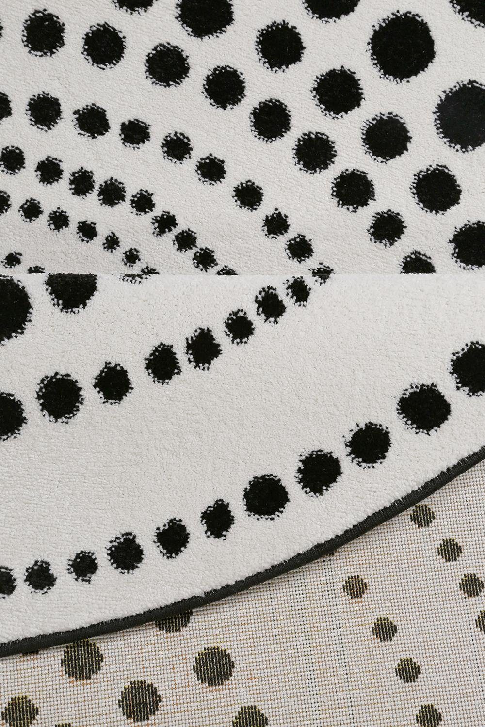 Esprit Teppich Eddy ESP-3249, rund, Höhe: 13 mm, geometrisch, Kreise, schwarz weiß, Wohnzimmer, Kinderzimmer