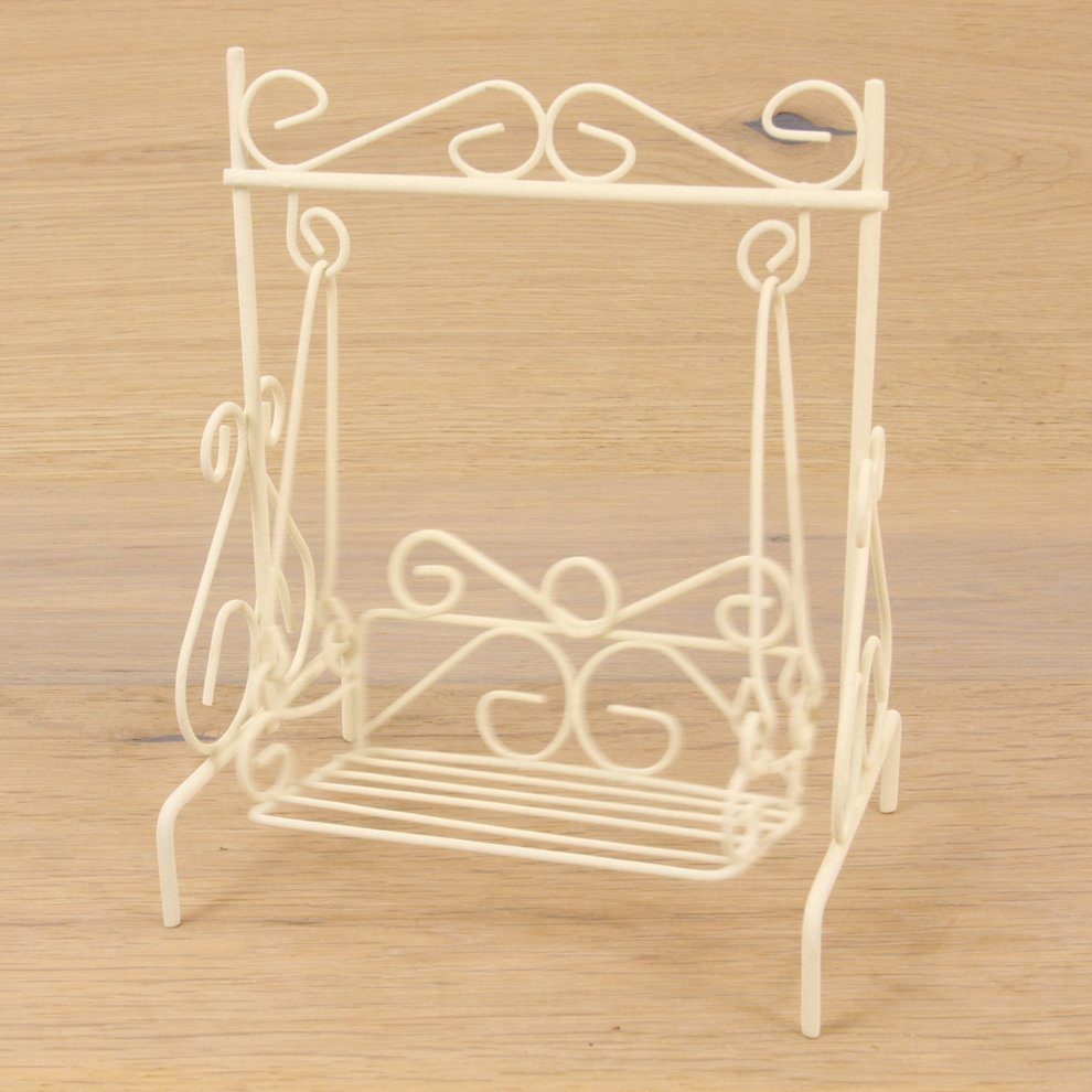 Dekofigur Minigarten Hollywoodschaukel mini, weiß 9 cm günstig online kaufen