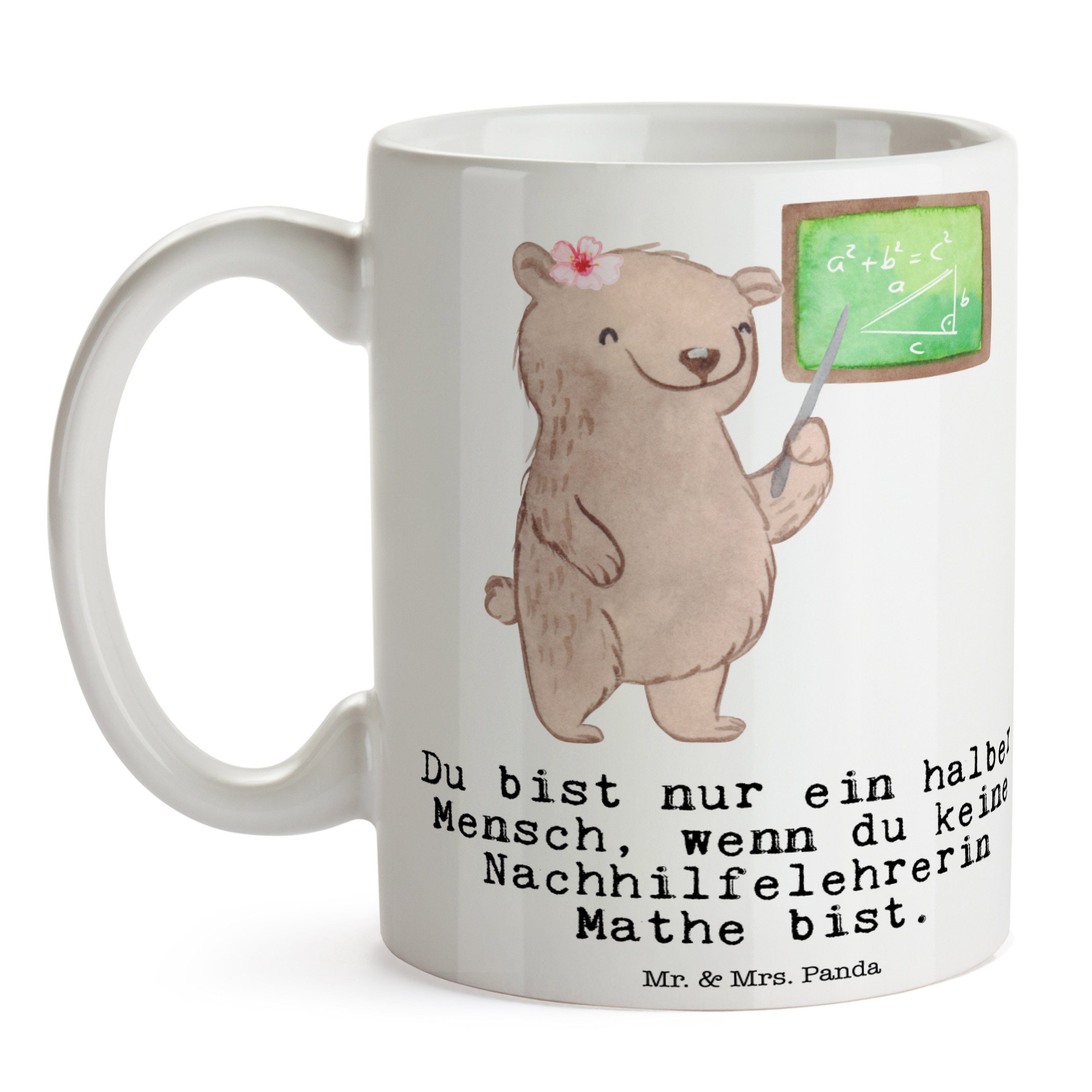 Mr. & Mrs. Weiß Nachhilfelehrerin Mathe - Keramik - Mathe Herz Tasse Panda Geschenk, mit Jubiläum, N