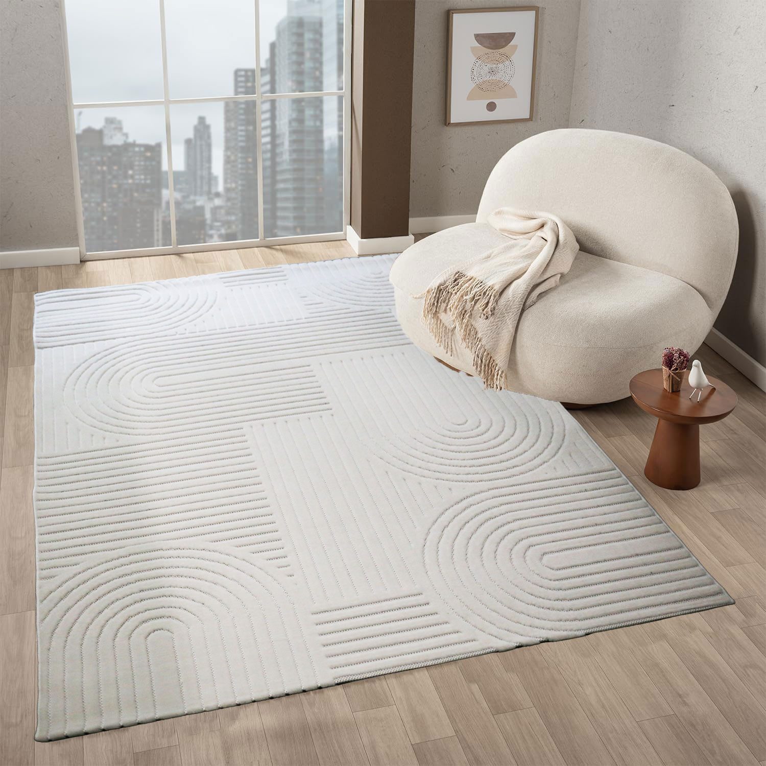Vimoda Teppich Kurzflor 3D Motiv, Uni, günstig online kaufen