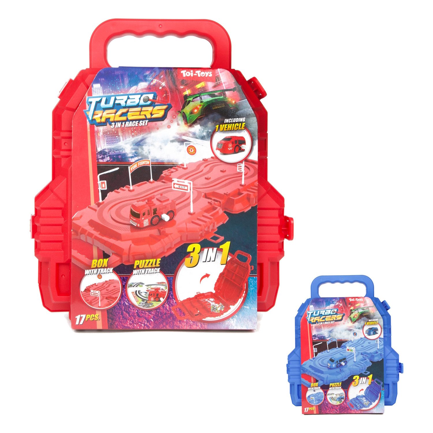 Spiel Spielzeug Rennwagen-Set mit Strecke und Zubehör in zufälliger Variante