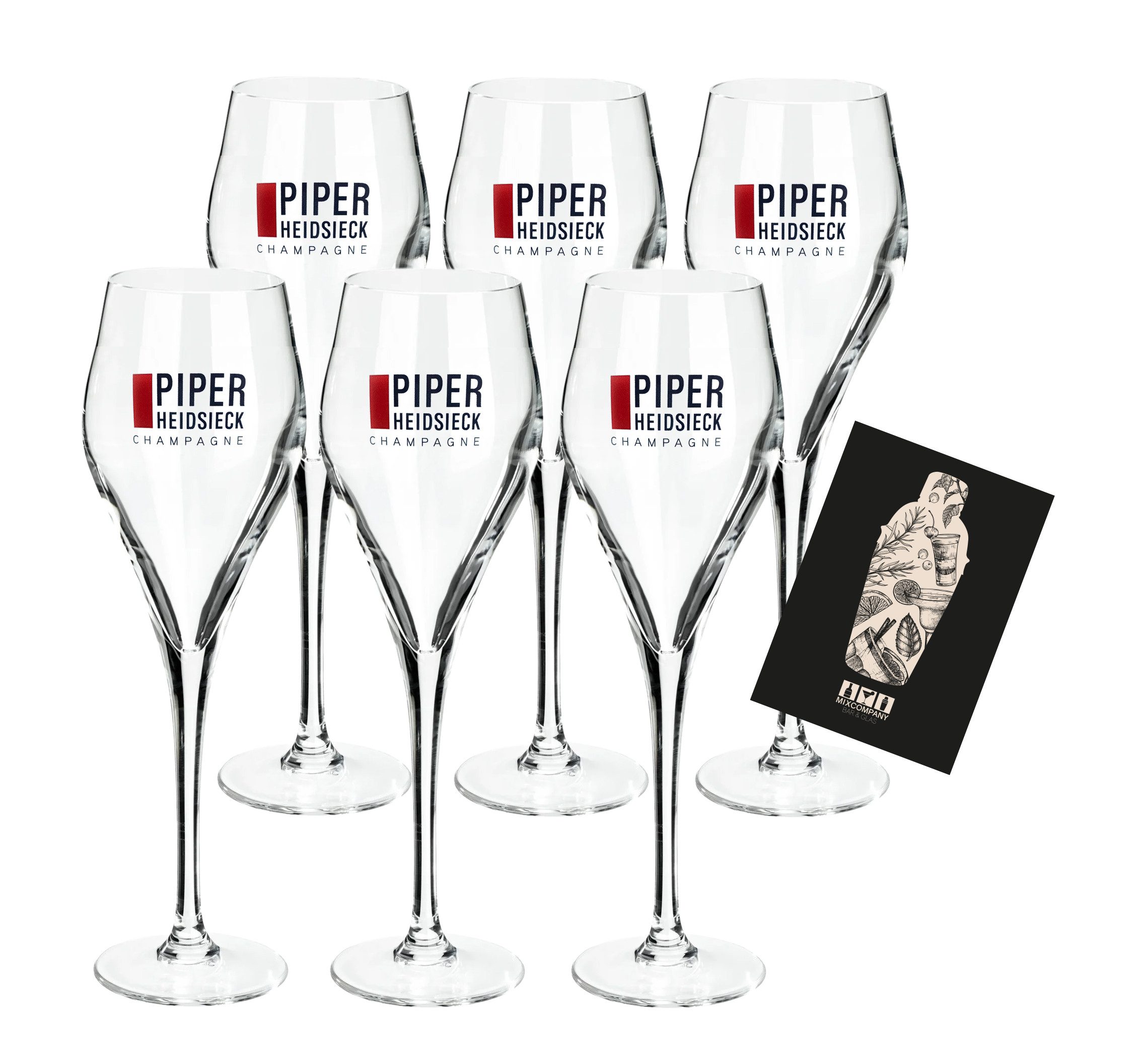 CHAMP Gläser-Set Piper Heidsieck 6x Champagner Gläser 6er Set