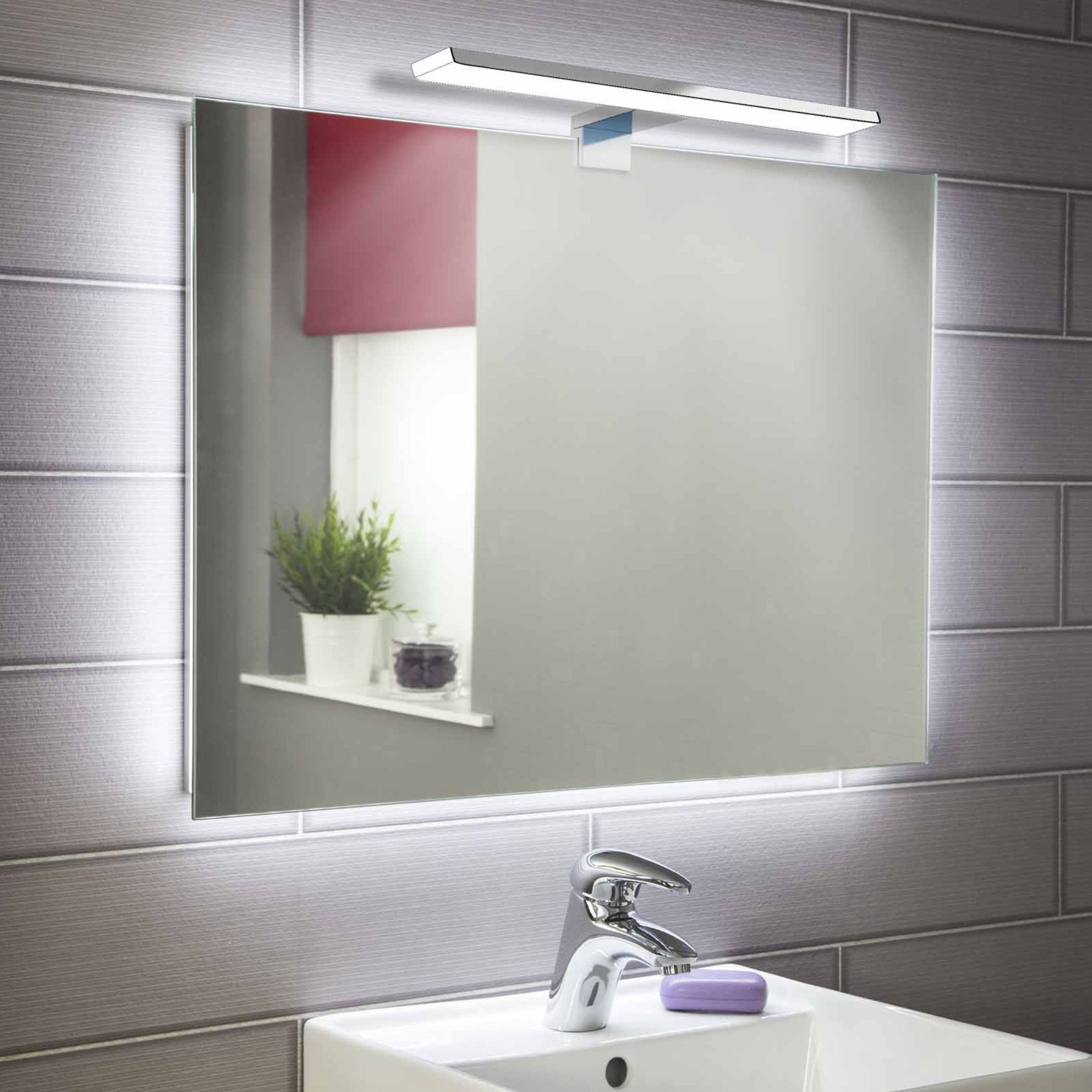 kalb LED Spiegelleuchte Aurinko LED Badleuchte Badlampe Spiegellampe, chrom 230V, 800mm warmweiß, warmweiß – Bild 3 von 5
