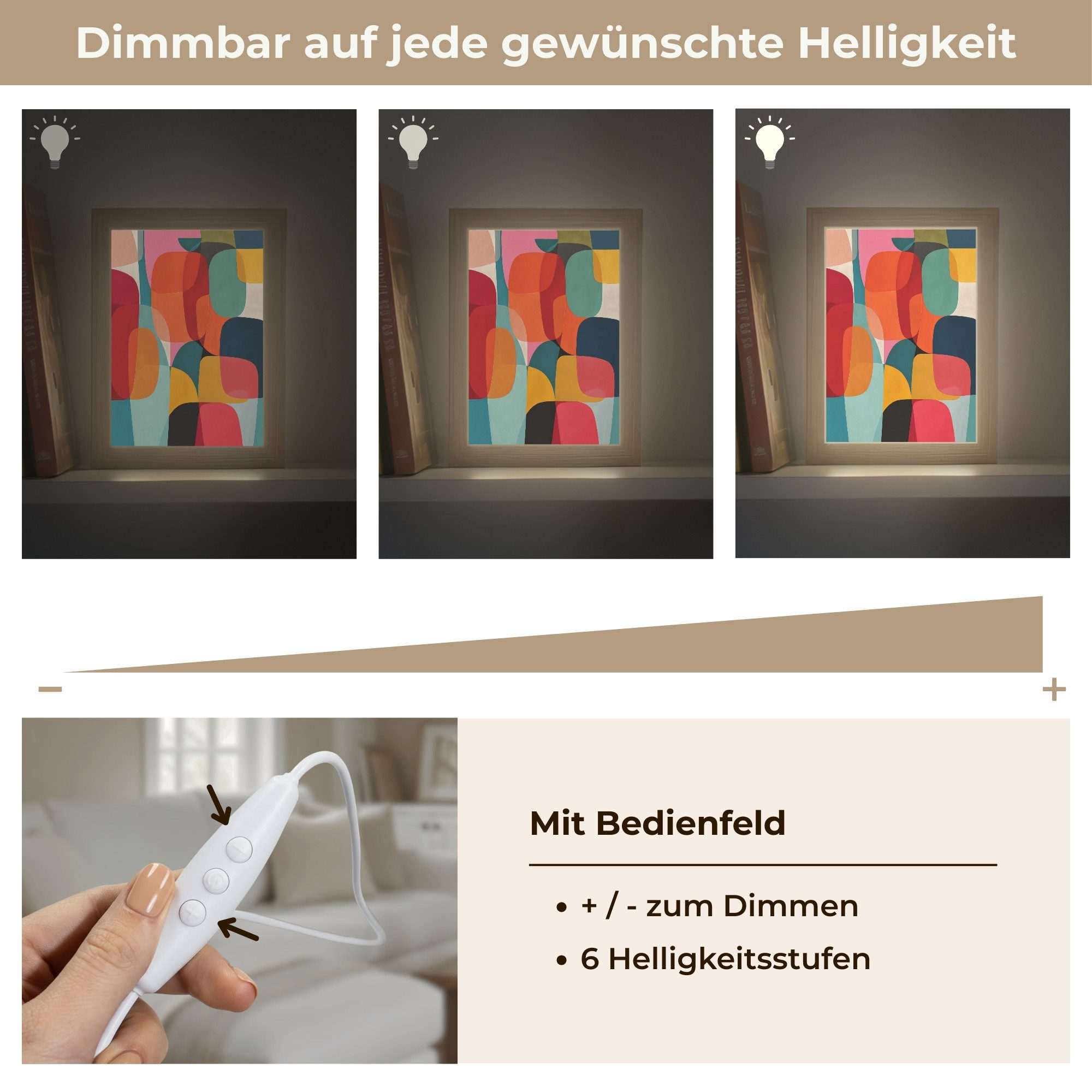 OnlyWow Wandleuchte Lightbox Formen - Bunt - Abstrakt - Flugzeuge, Dimmbar, Farbwechsel, LED, Warmweiß, Kaltweiß, Neutralweiß Einstellbar, Wandlampe Innen, Dimmbar, mit Kabel, LED, Beleuchtung, Wohnzimmer
