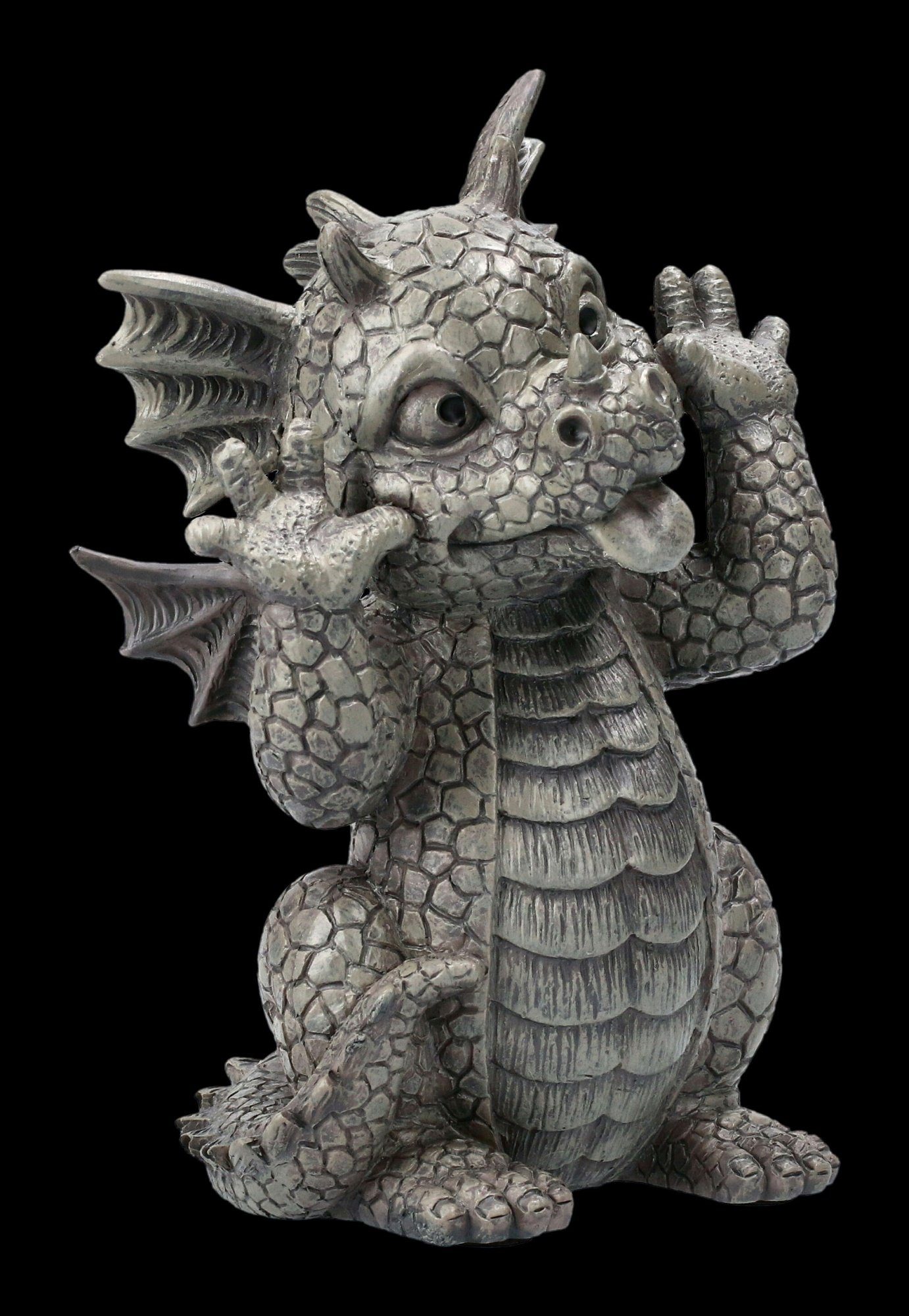 Figur Figuren Grimasse - - klein Gartenfigur schneidet Garten Drache GmbH Fantasy Shop Gartenfigur