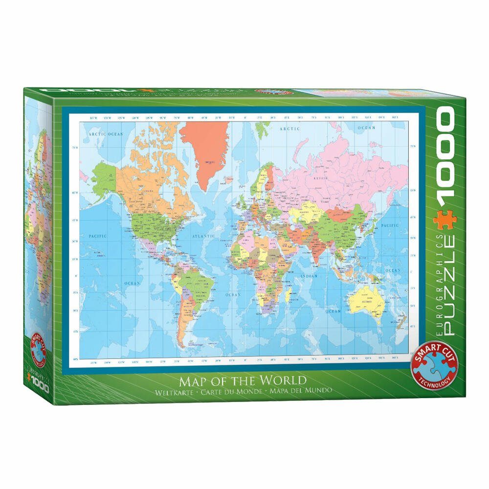 EUROGRAPHICS Puzzle Weltkarte, 1000 Puzzleteile