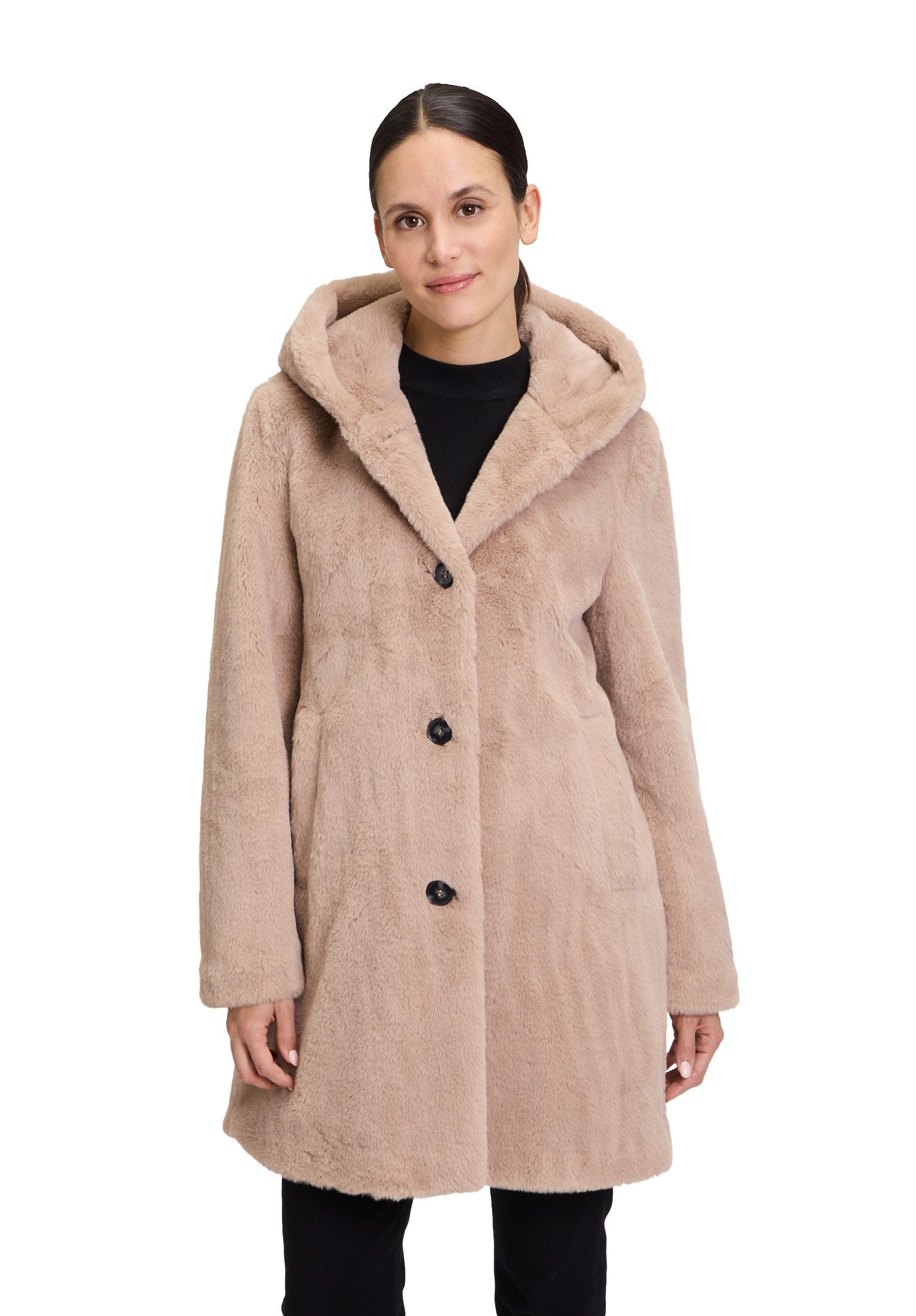 Wolljacke Betty Barclay Damen Wollmantel mit Kapuze