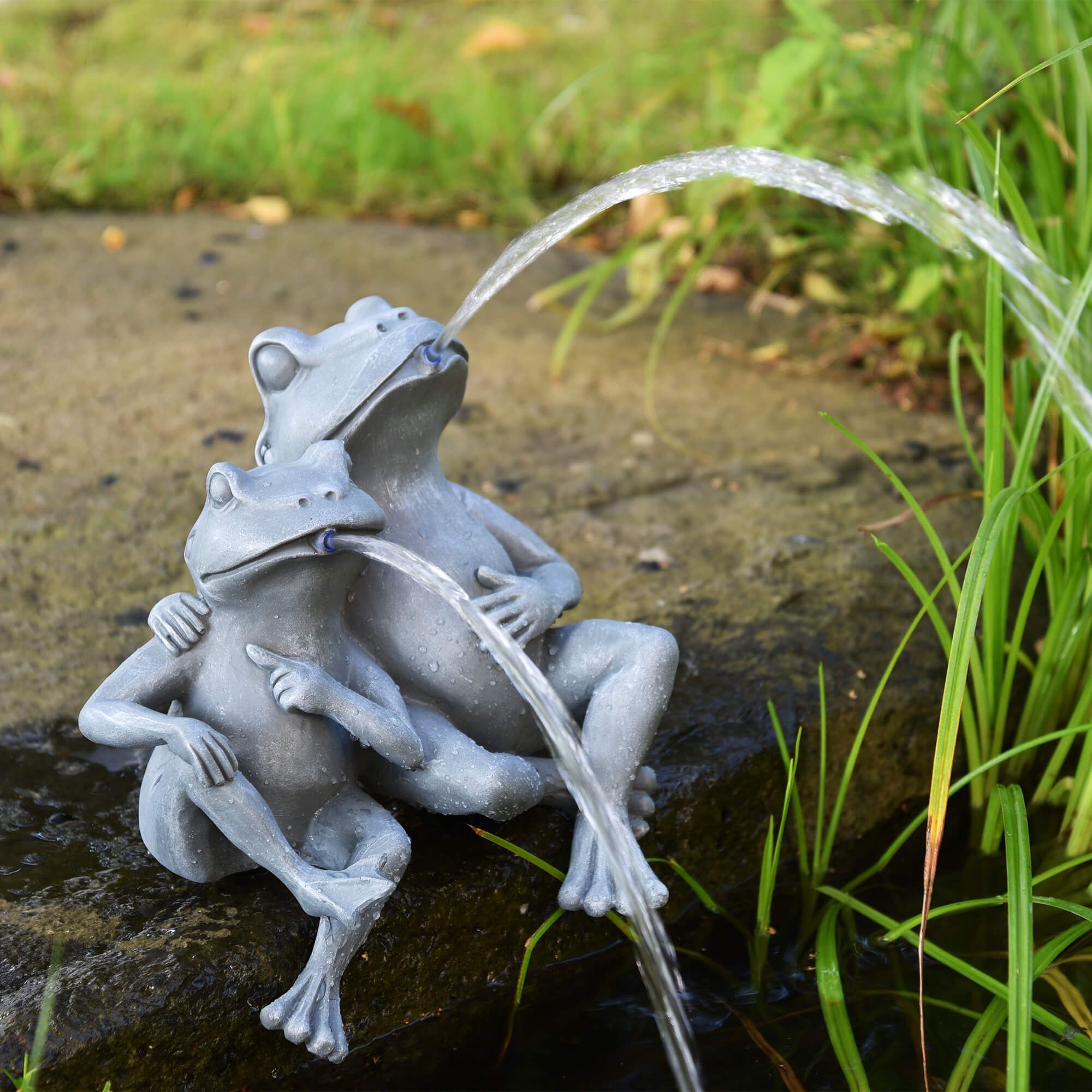 Heissner Wasserspeier Teichfigur 'Frosch-Paar', 28x18x30cm (1 St)