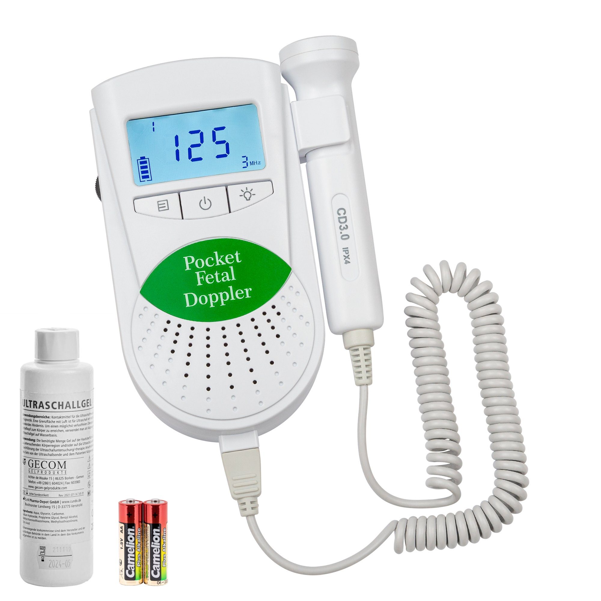 Babyphone Sonoline B Fetal Doppler grün 3MHz +Gel+Batterien