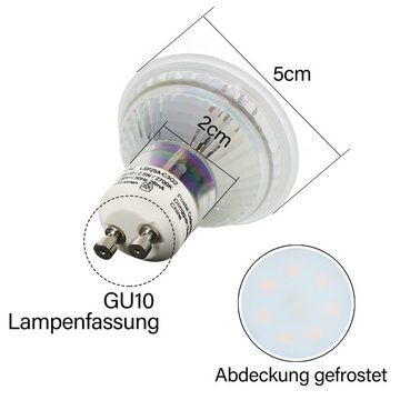ZMH LED-Leuchtmittel GU10 Warmweiß Glühbirne Einbaustrahler Abstrahlwinkel 120 ° Strahler, GU10, 5 St., 2700K Warmweiß