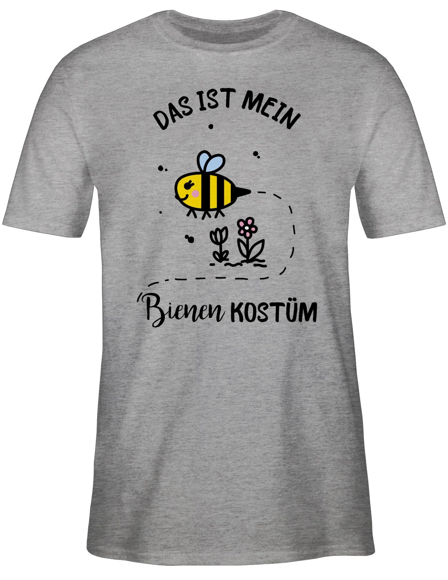 meliert ist Grau Das 3 Karneval mein T-Shirt Bienen Outfit Shirtracer Kostüm