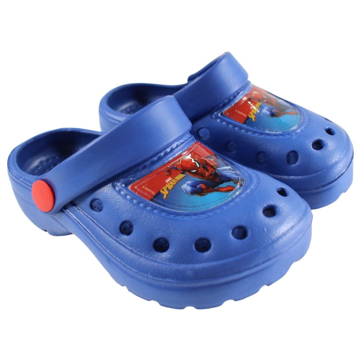 MARVEL Spider-Man Kinder Jungen Clogs Badeschuhe Gr. 22 bis 33 Blau Clog