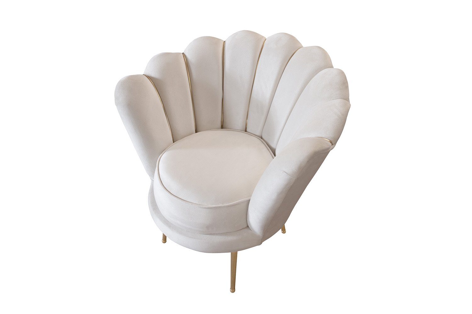 König der Möbel Loungesessel Clam Muschel Sessel Velours (Polstersessel im  trendigen Muscheldesign m. Gold Akzent), Cocktailsessel in weichem  Samtvelours