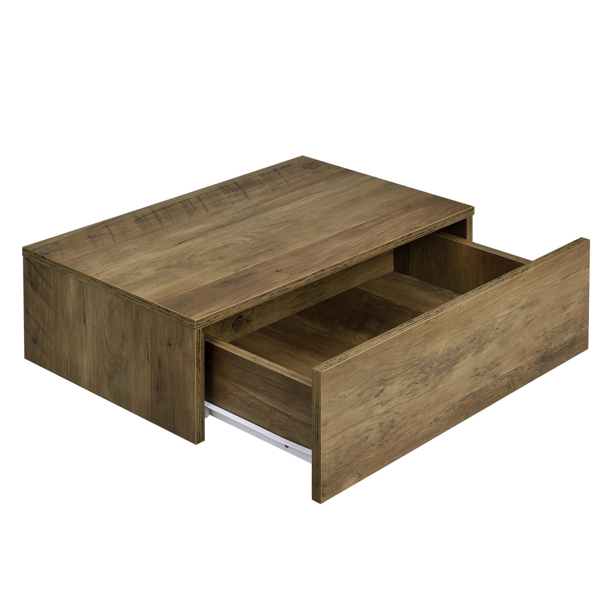 en.casa Nachtschrank »Oslo« in 2er Set mit Schublade 46x30x15cm Holzfarben/Weiß matt