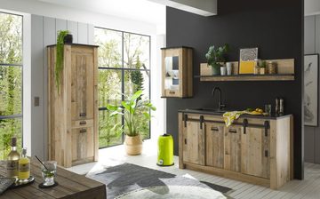 Furn.Design Küchenbuffet Stove (Küche in Used Wood, Set 4-teilig) mit Schwebetüren und Soft-Close