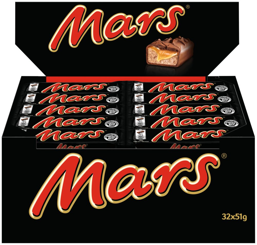 Mars GmbH Süßigkeit Mars Schokoriegel 32x51g, Karamell, Nougat & Vollmilch
